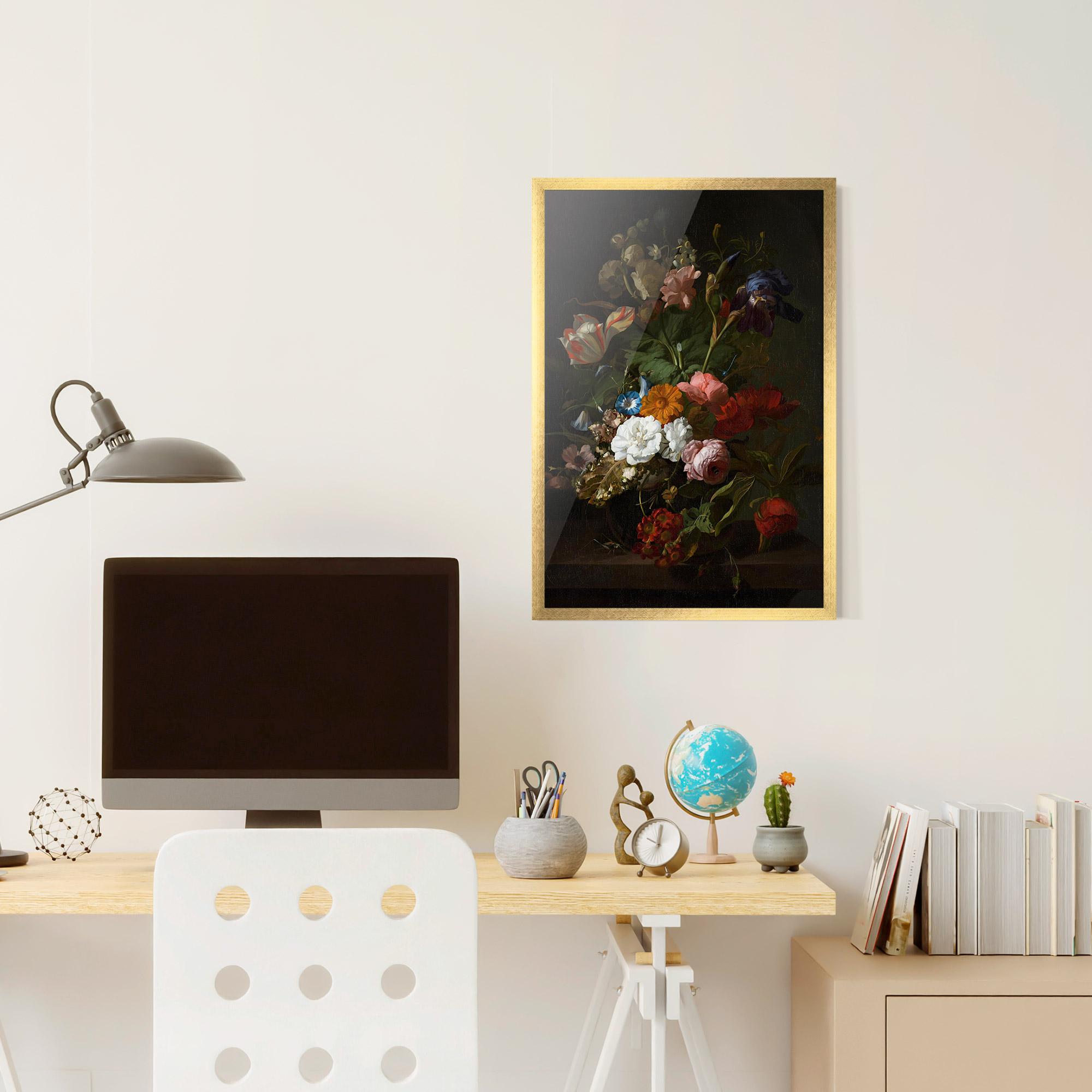 Poster Înrămat Dark Flowers Bouquet mockup 6