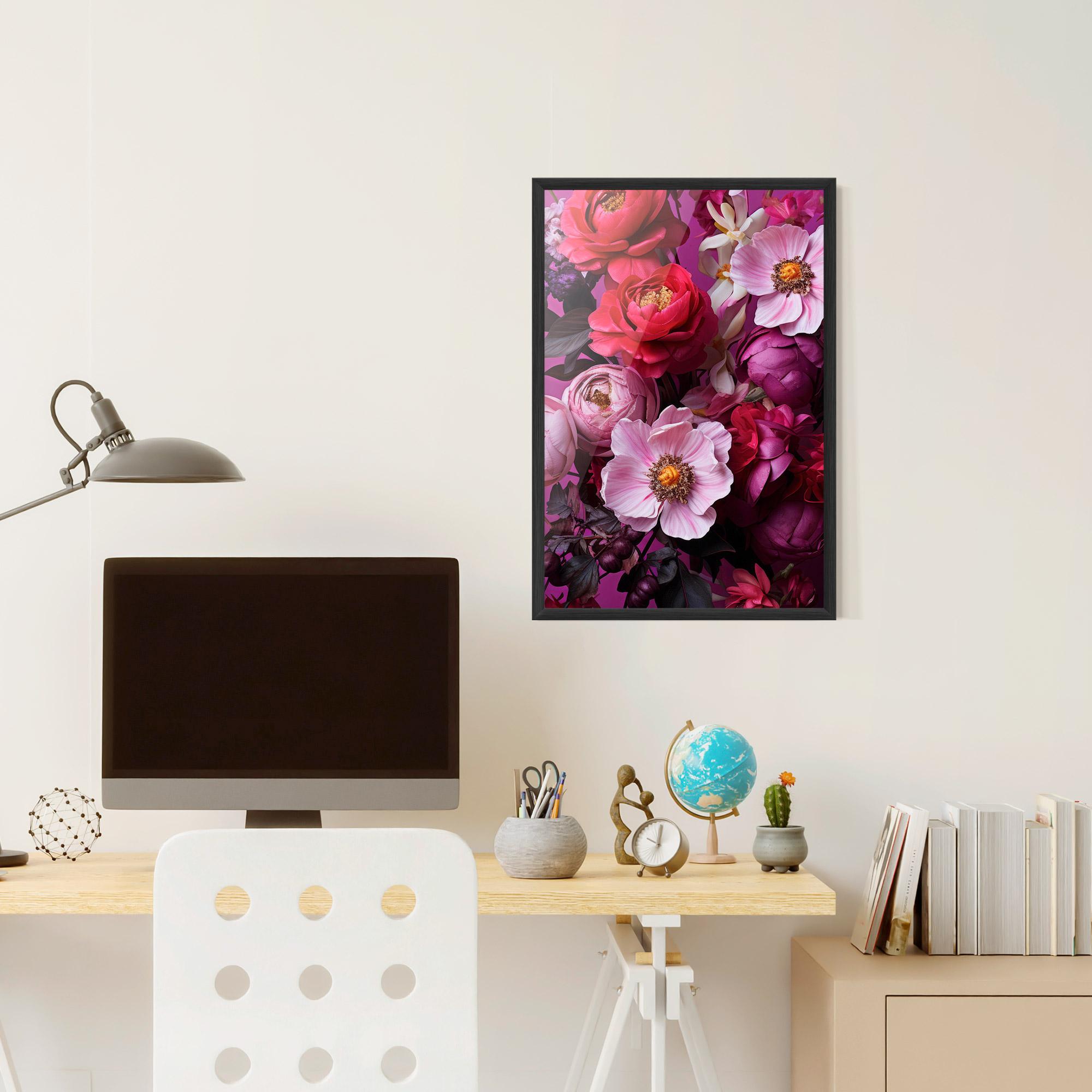 Poster Înrămat Pink Red Bouquet mockup 6