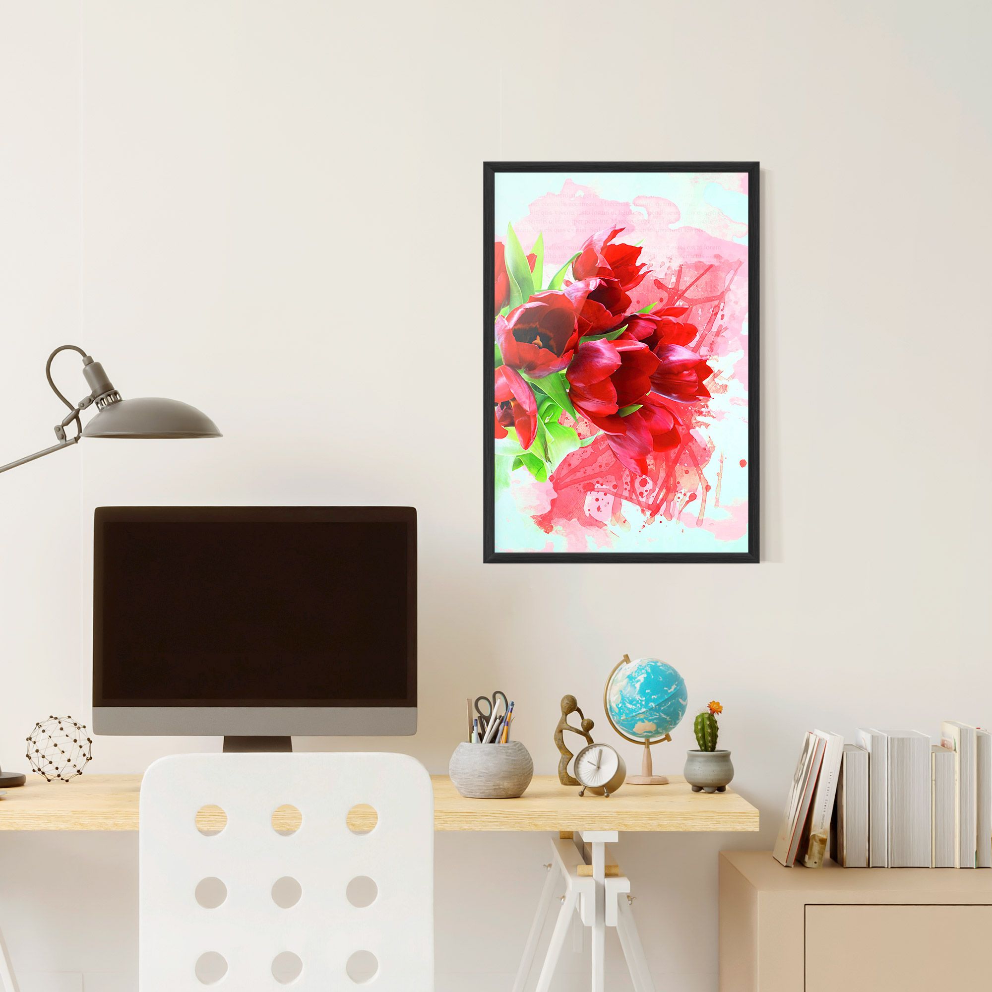 Red Tulips Bouquet mockup 6