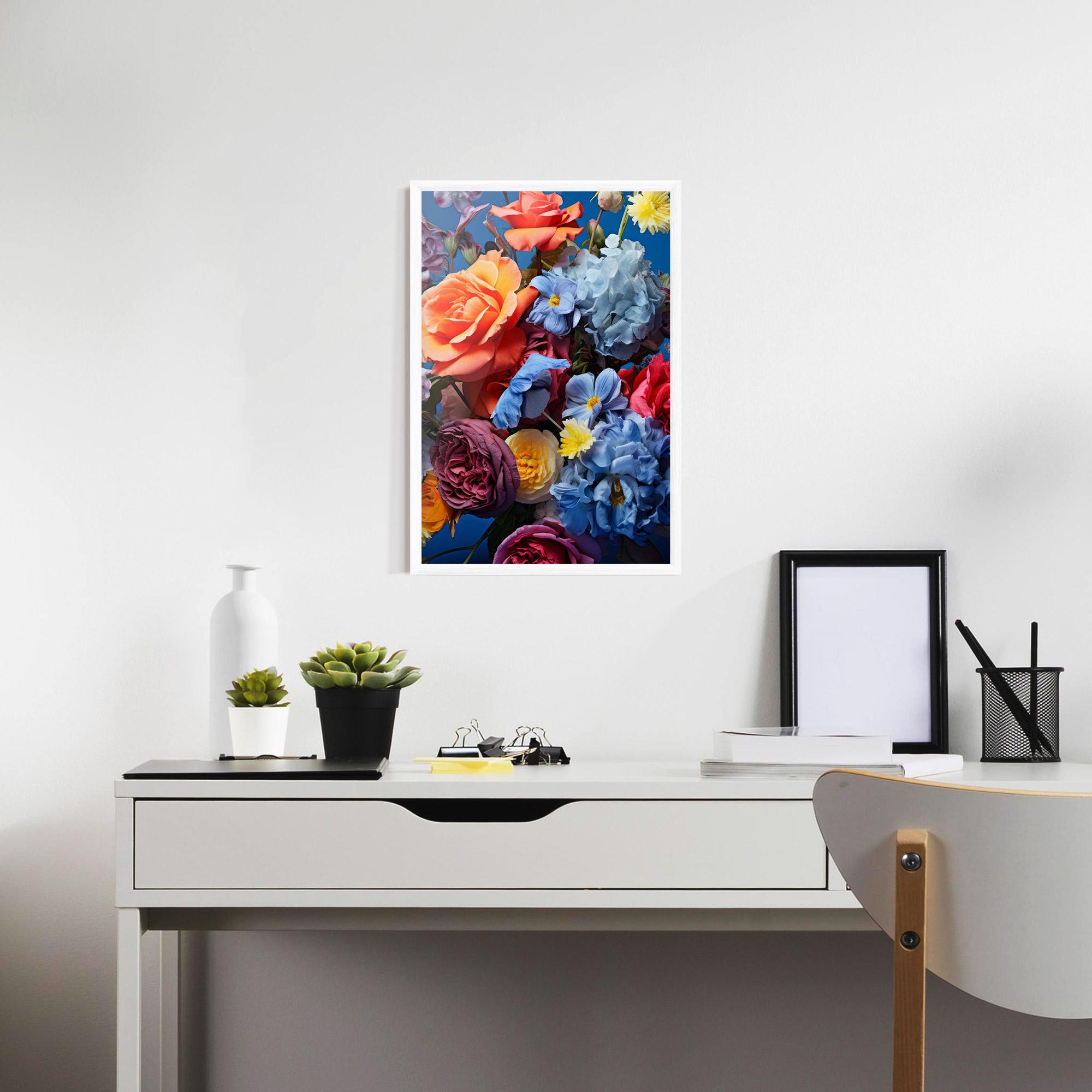 Poster Înrămat Blue Orange Bouquet mockup 7