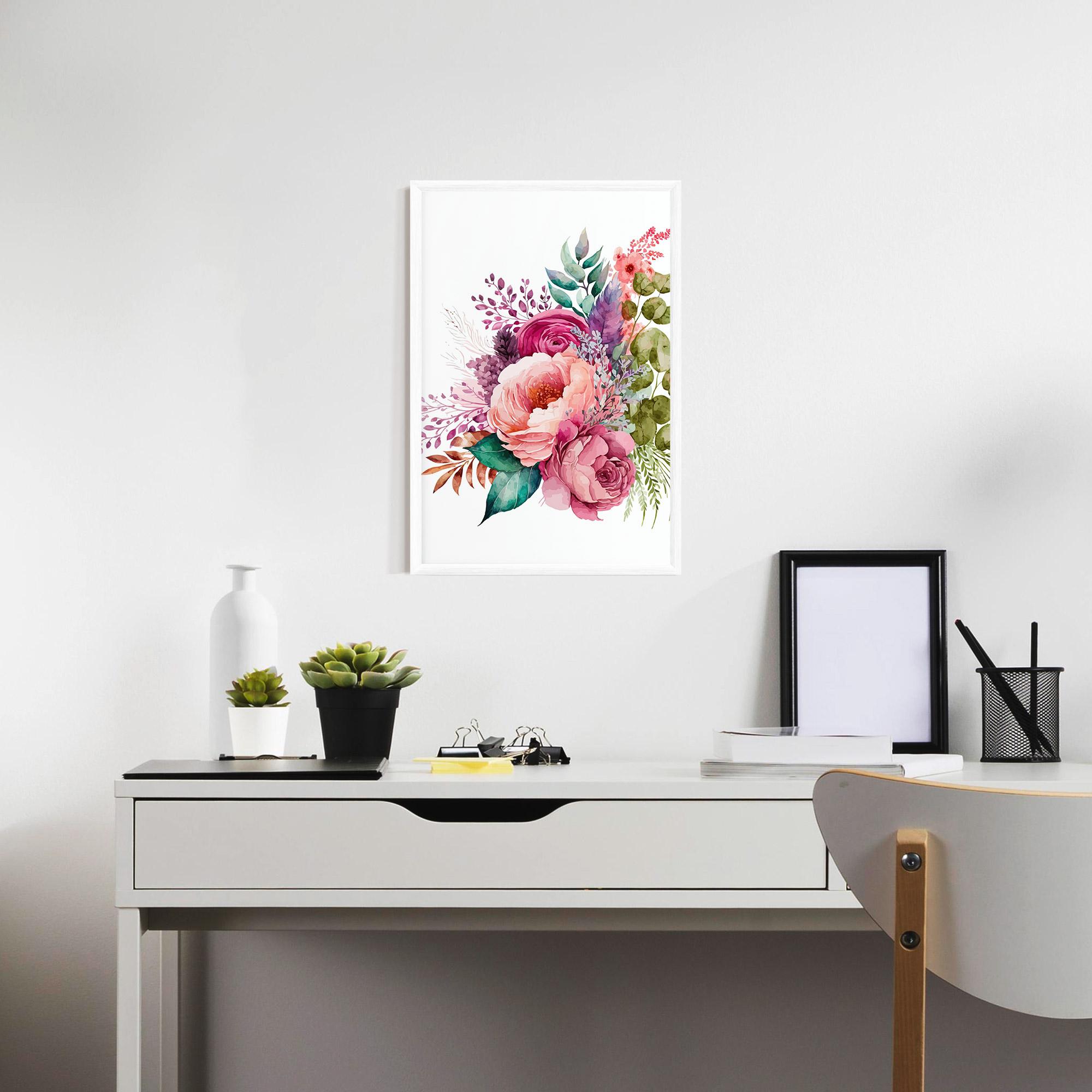 Poster Înrămat Bouquet Of Pink Roses mockup 7
