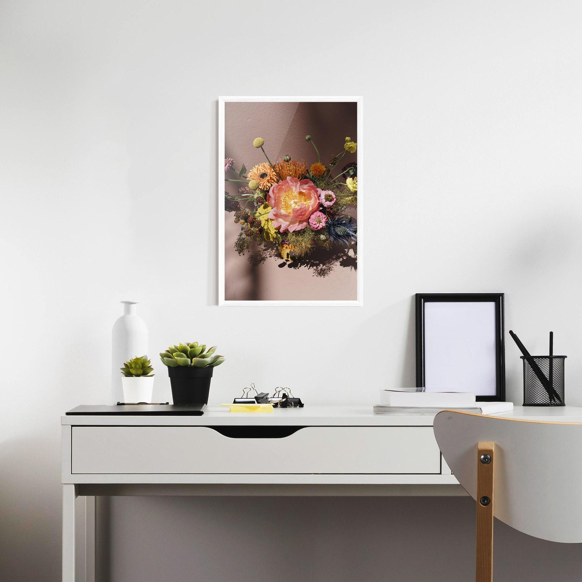 Poster Înrămat Pastel Orange Bouquet mockup 7