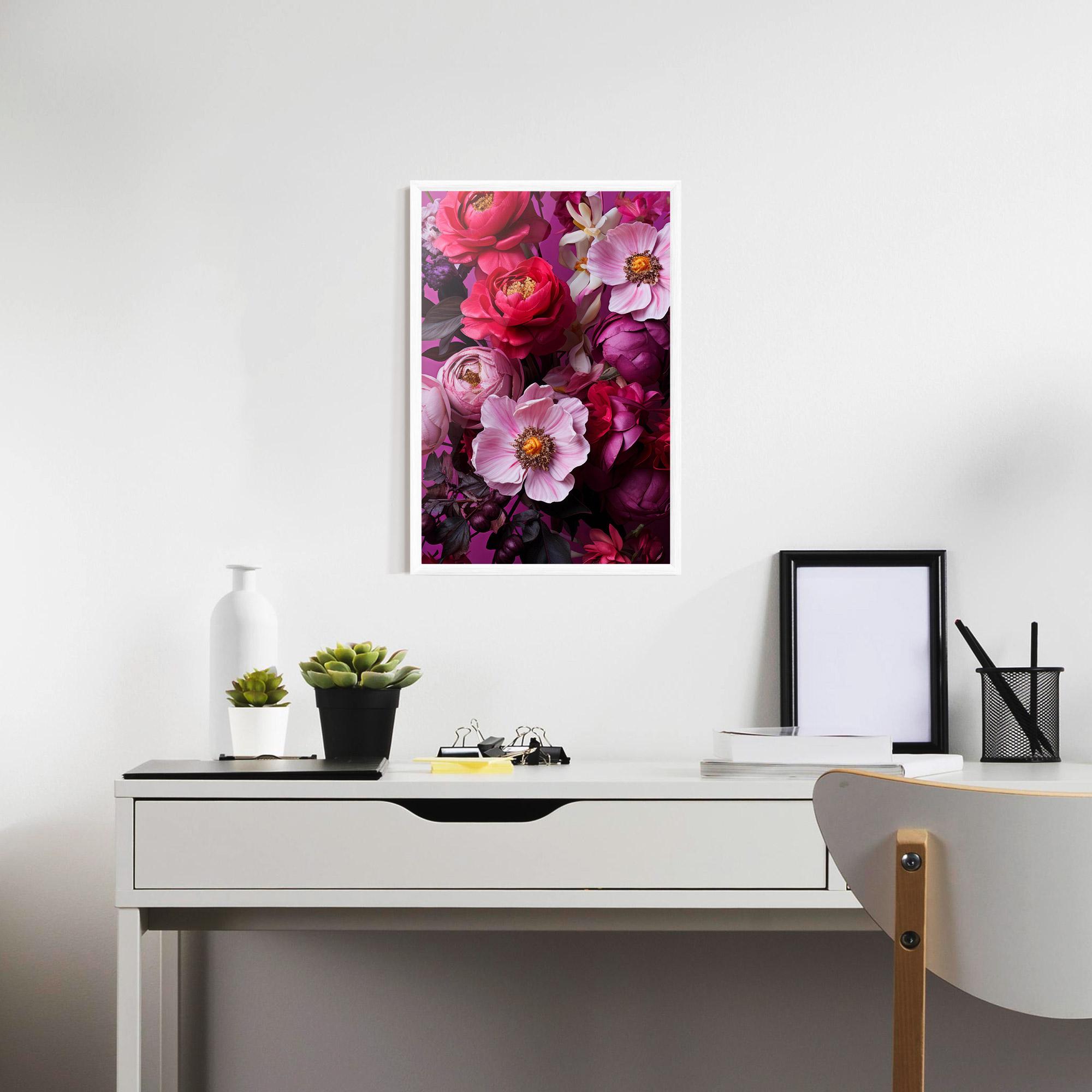 Poster Înrămat Pink Red Bouquet mockup 7