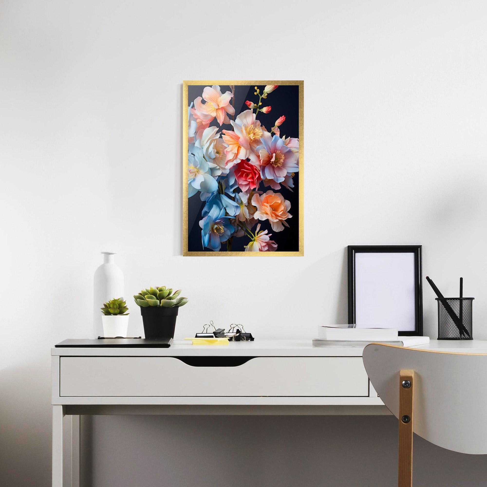 Poster Înrămat Pretty Pastel Bouquet mockup 7