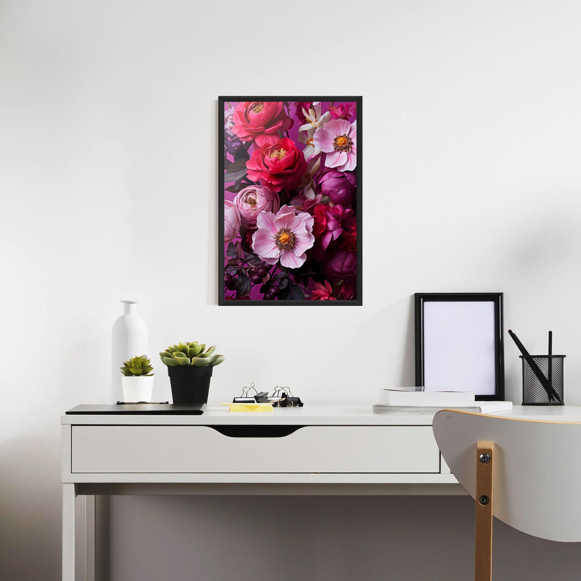 Poster Înrămat Pink Red Bouquet mockup 7