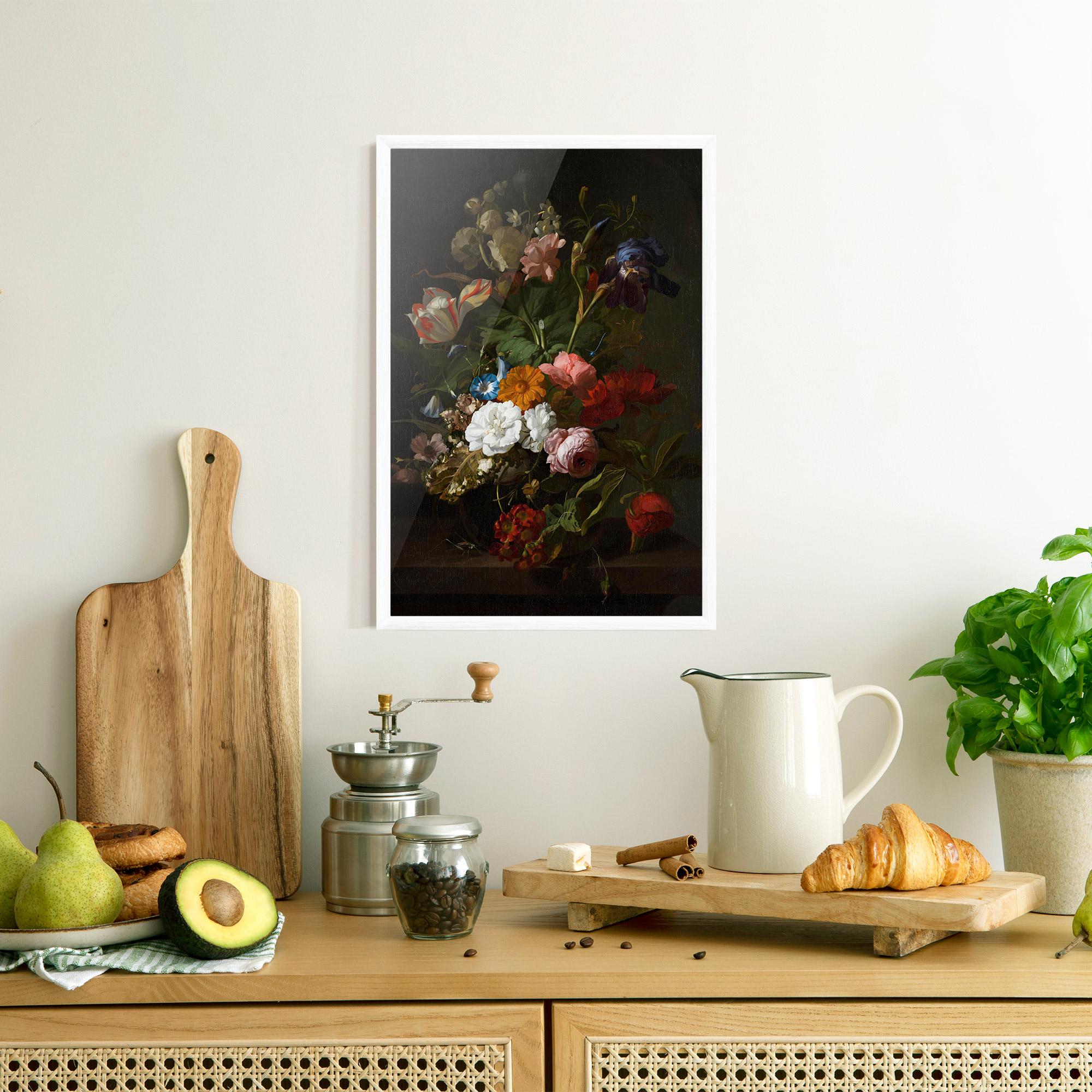 Poster Înrămat Dark Flowers Bouquet mockup 8