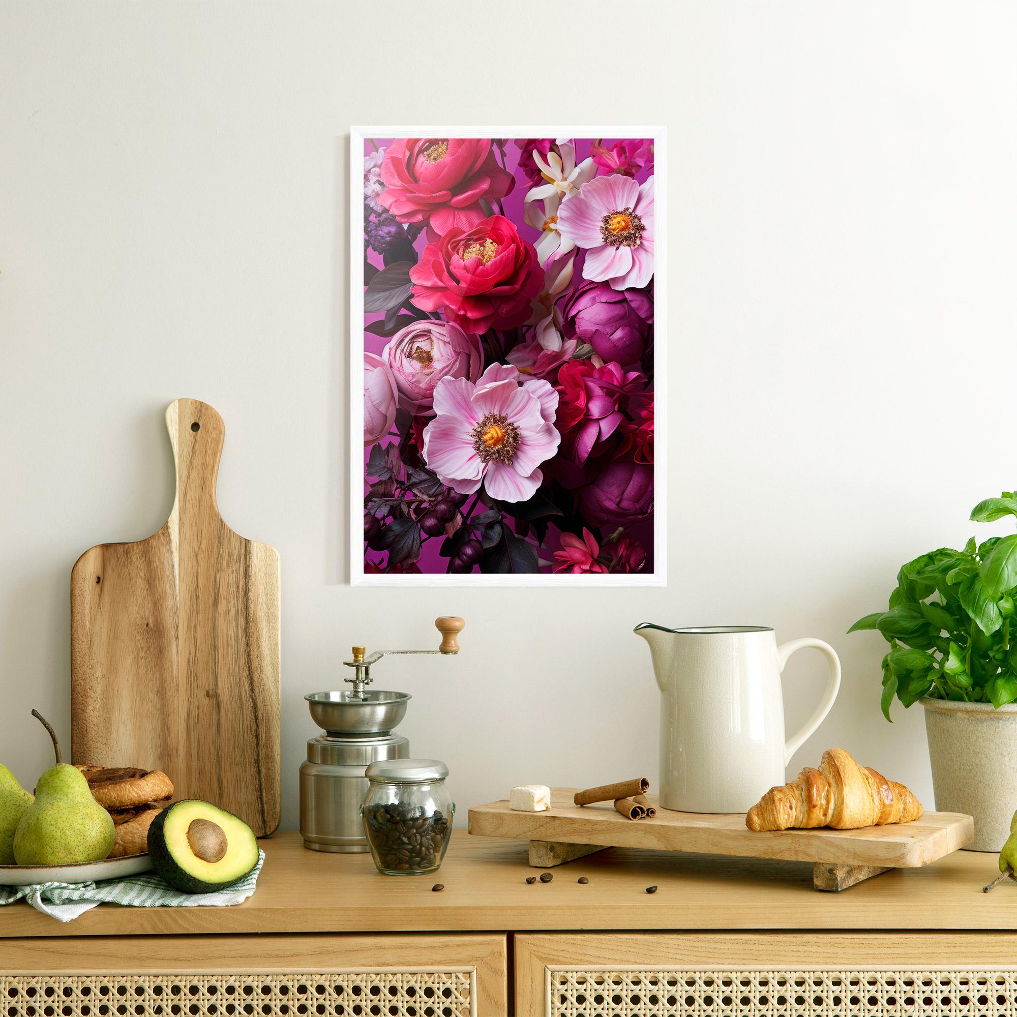 Poster Înrămat Pink Red Bouquet mockup 8