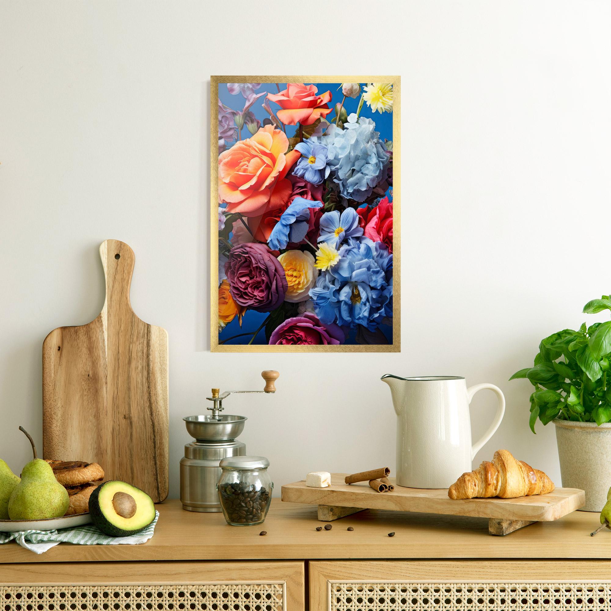 Poster Înrămat Blue Orange Bouquet mockup 8