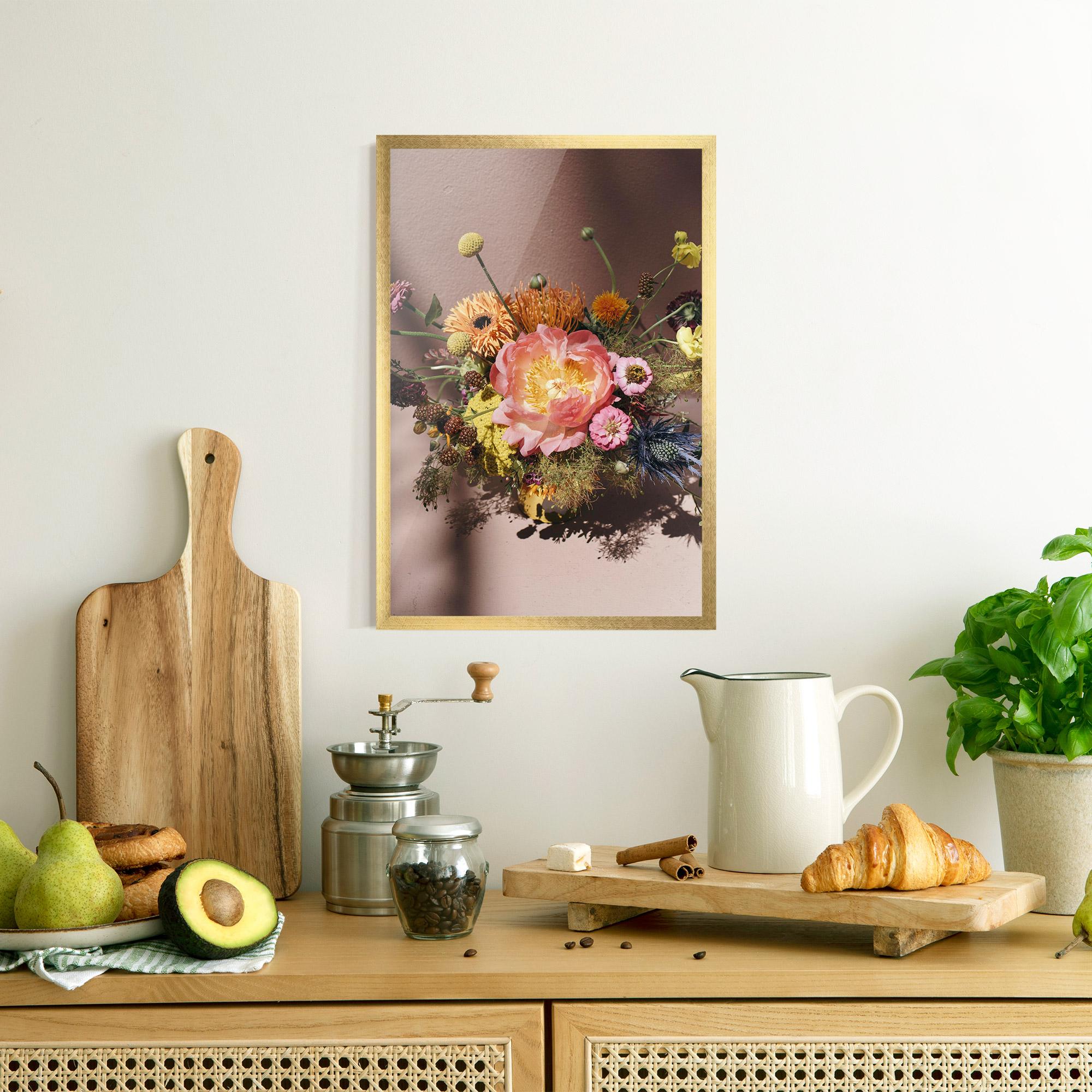 Poster Înrămat Pastel Orange Bouquet mockup 8