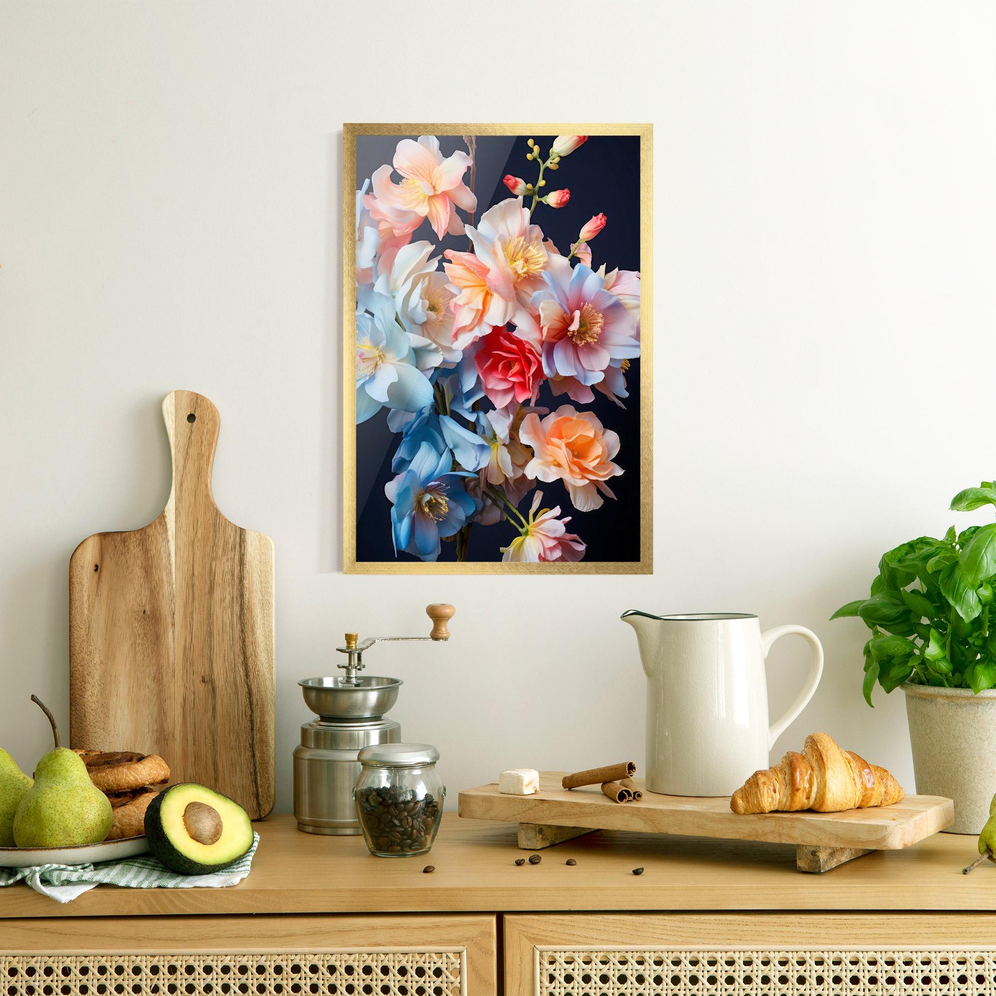 Poster Înrămat Pretty Pastel Bouquet mockup 8