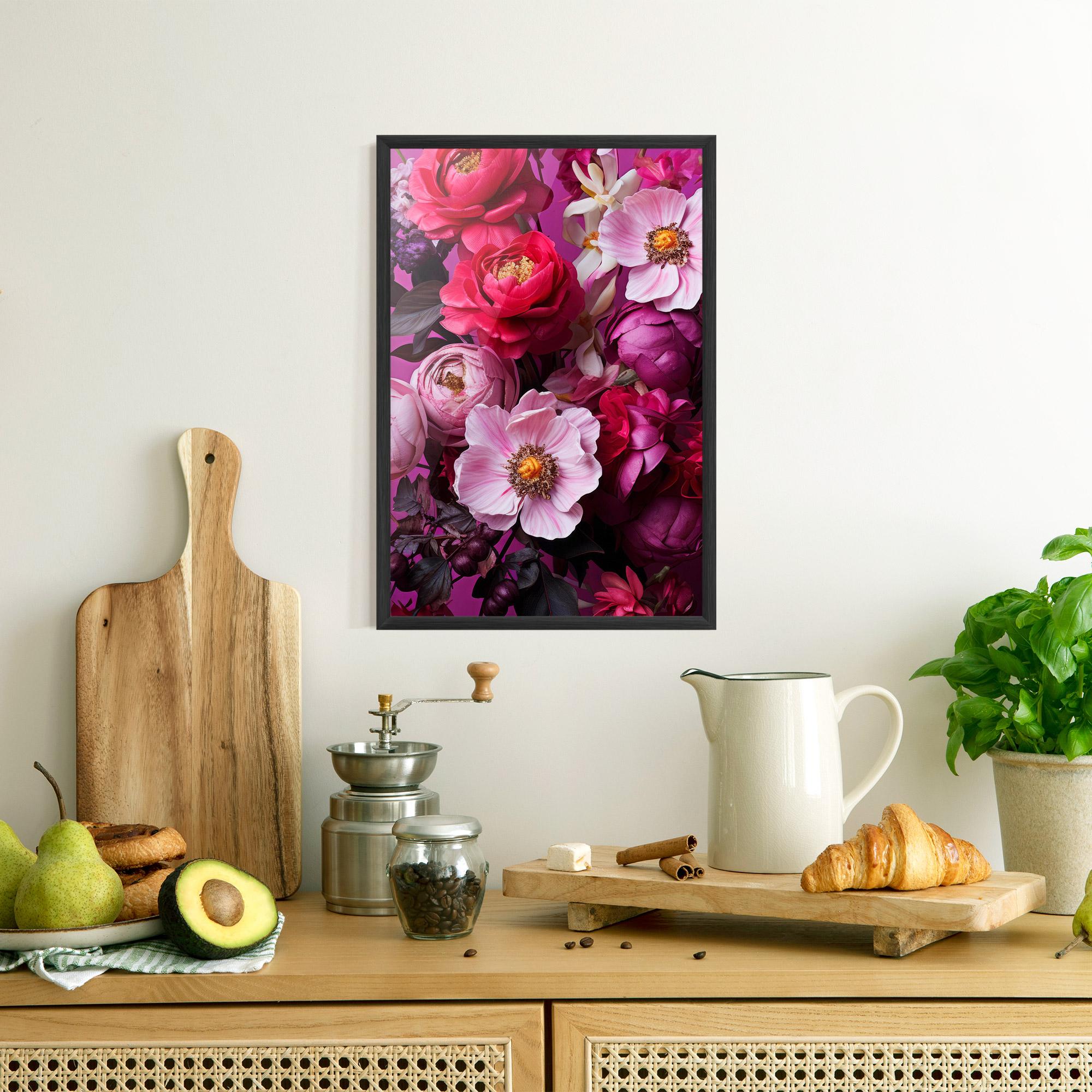 Poster Înrămat Pink Red Bouquet mockup 8