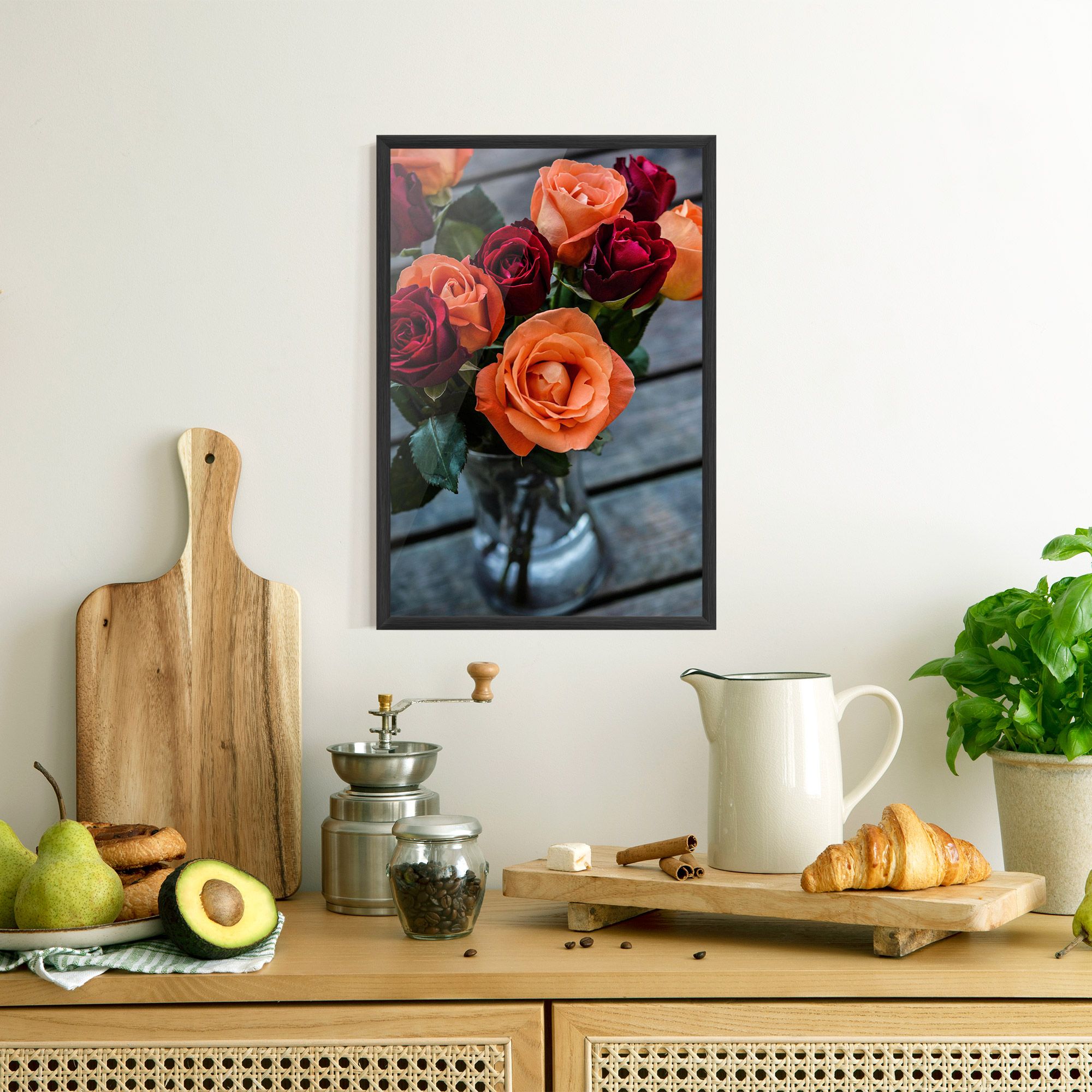 Red Orange Roses Bouquet mockup 8