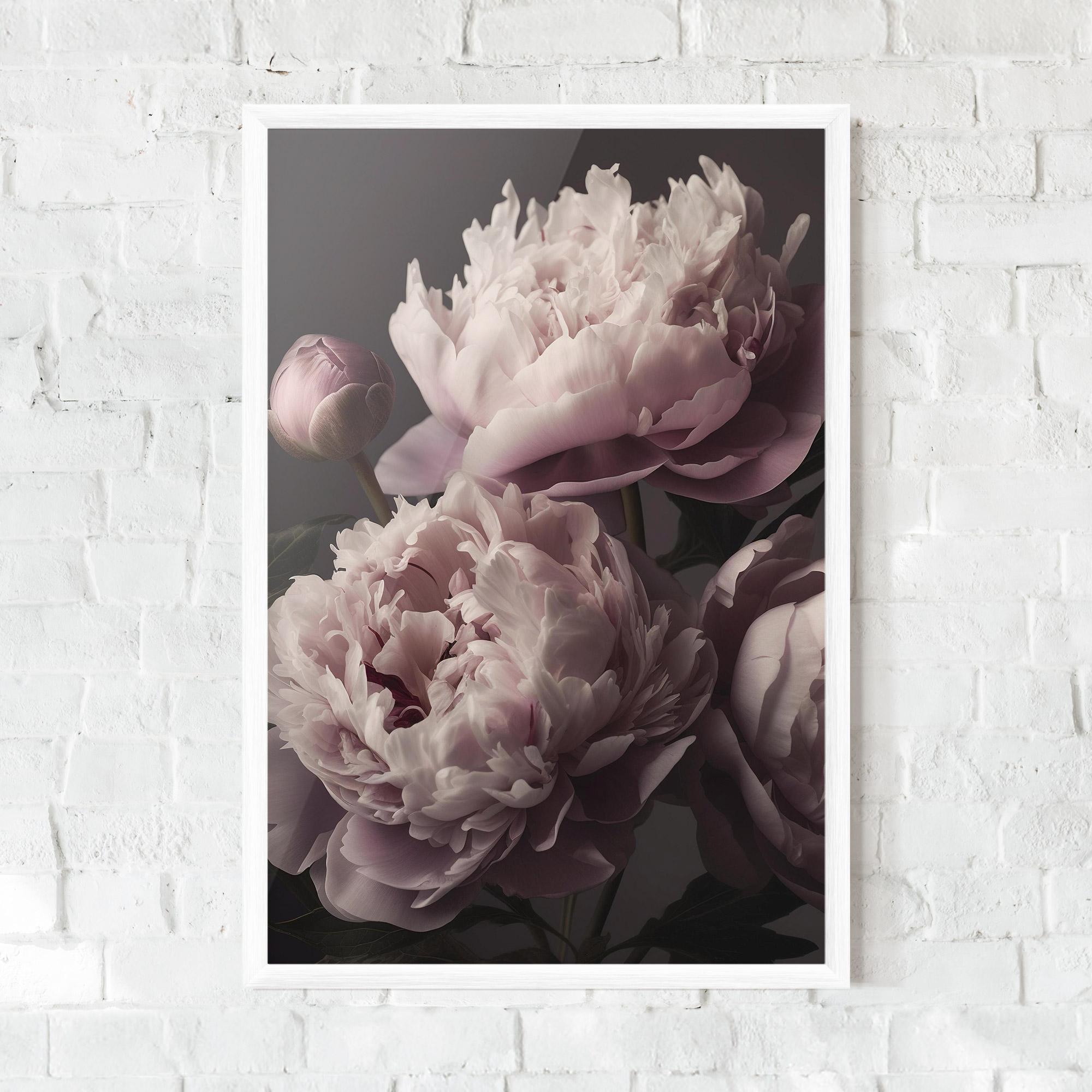 Poster Înrămat Grey Pastel Pink Peony mockup 0