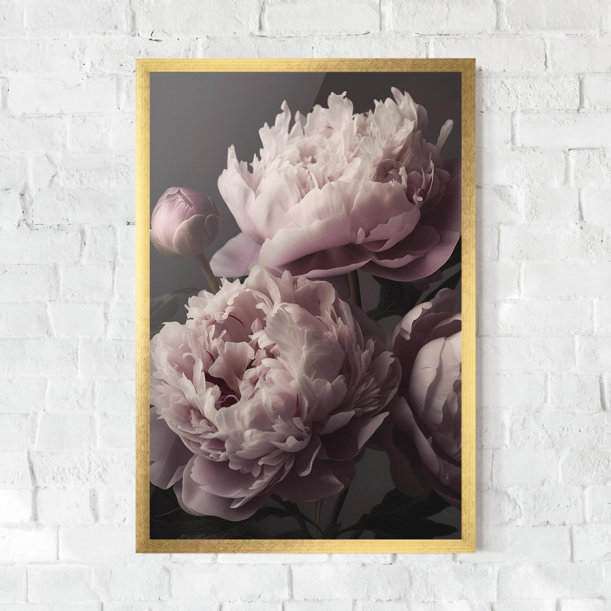 Poster Înrămat Grey Pastel Pink Peony mockup 0