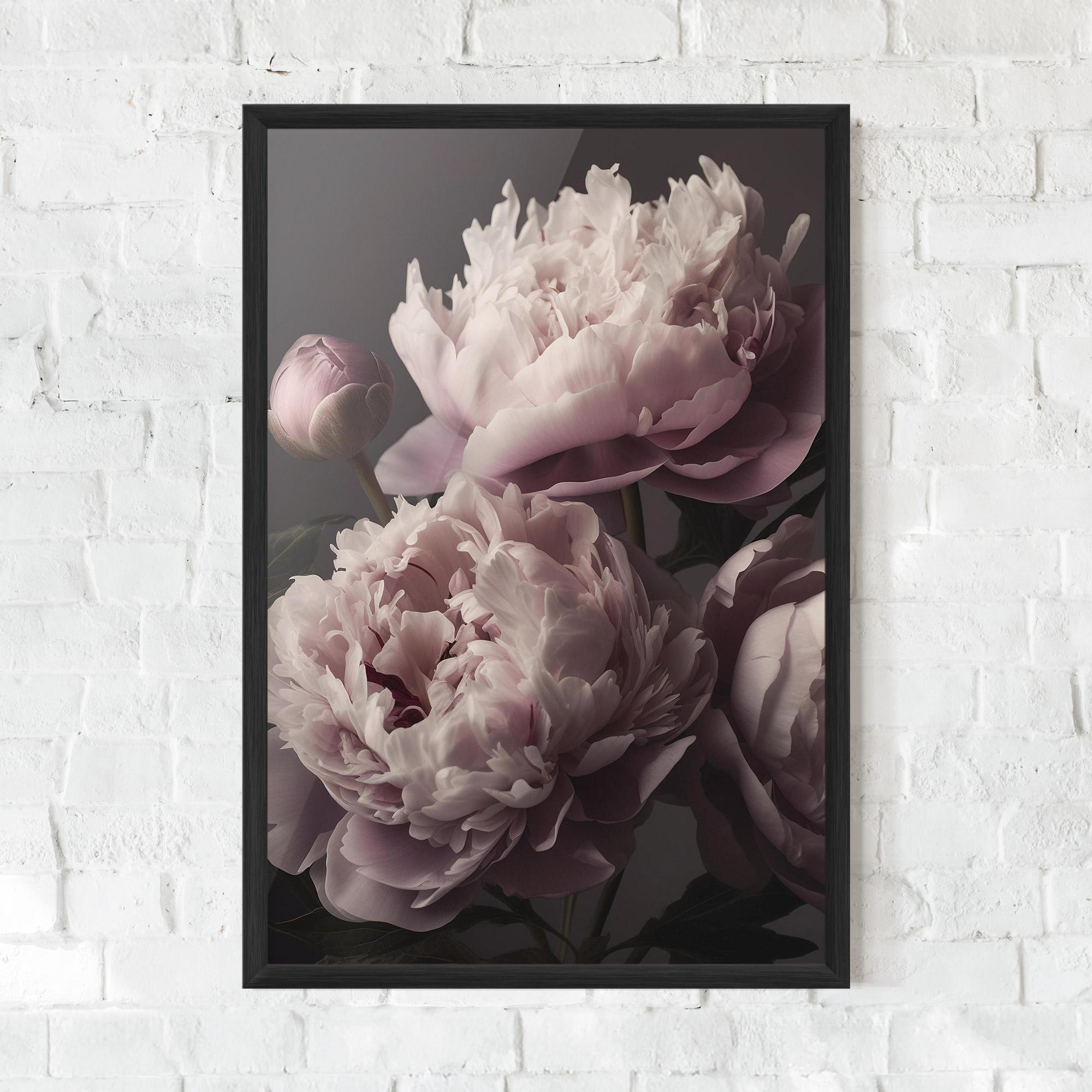 Poster Înrămat Grey Pastel Pink Peony mockup 0