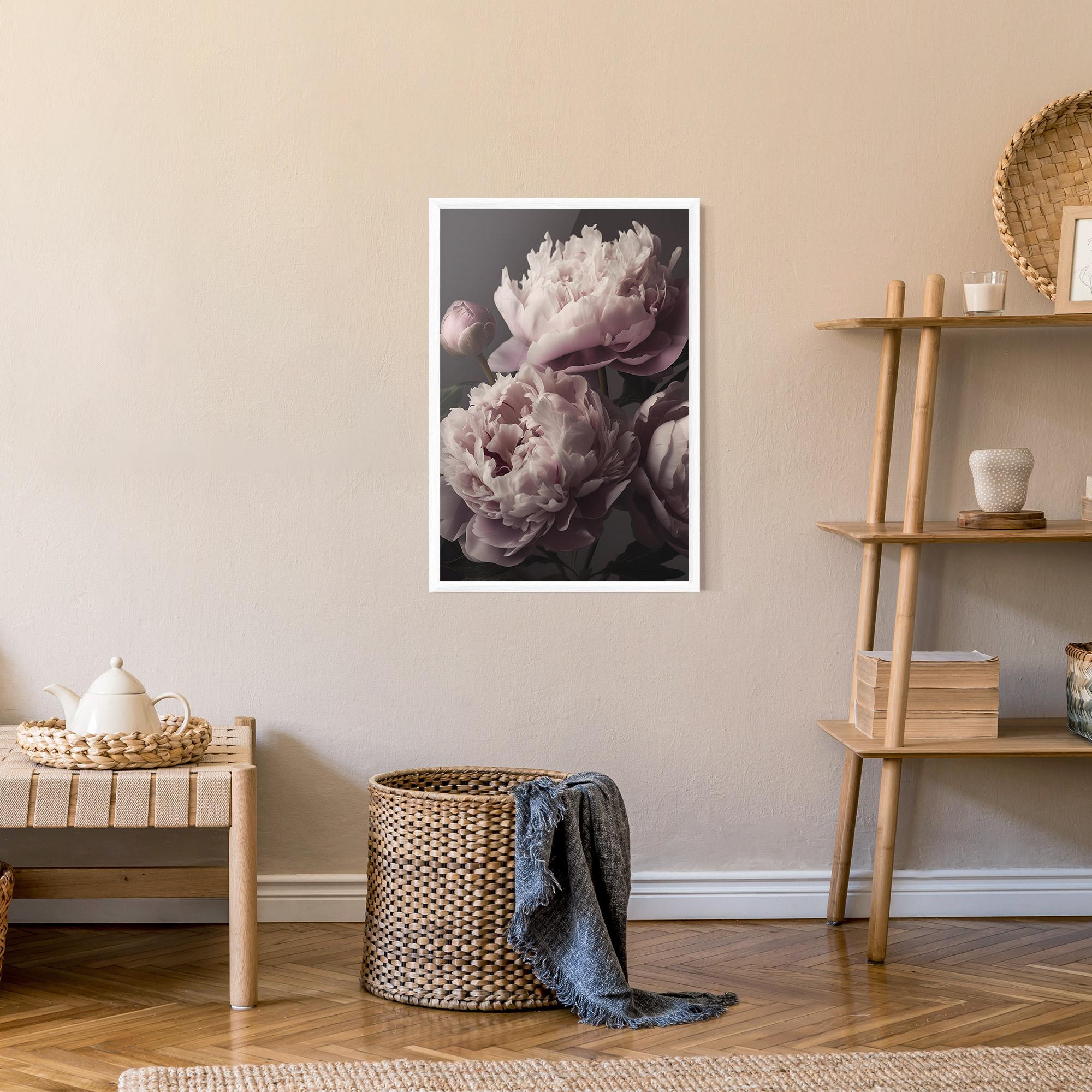 Poster Înrămat Grey Pastel Pink Peony mockup 9