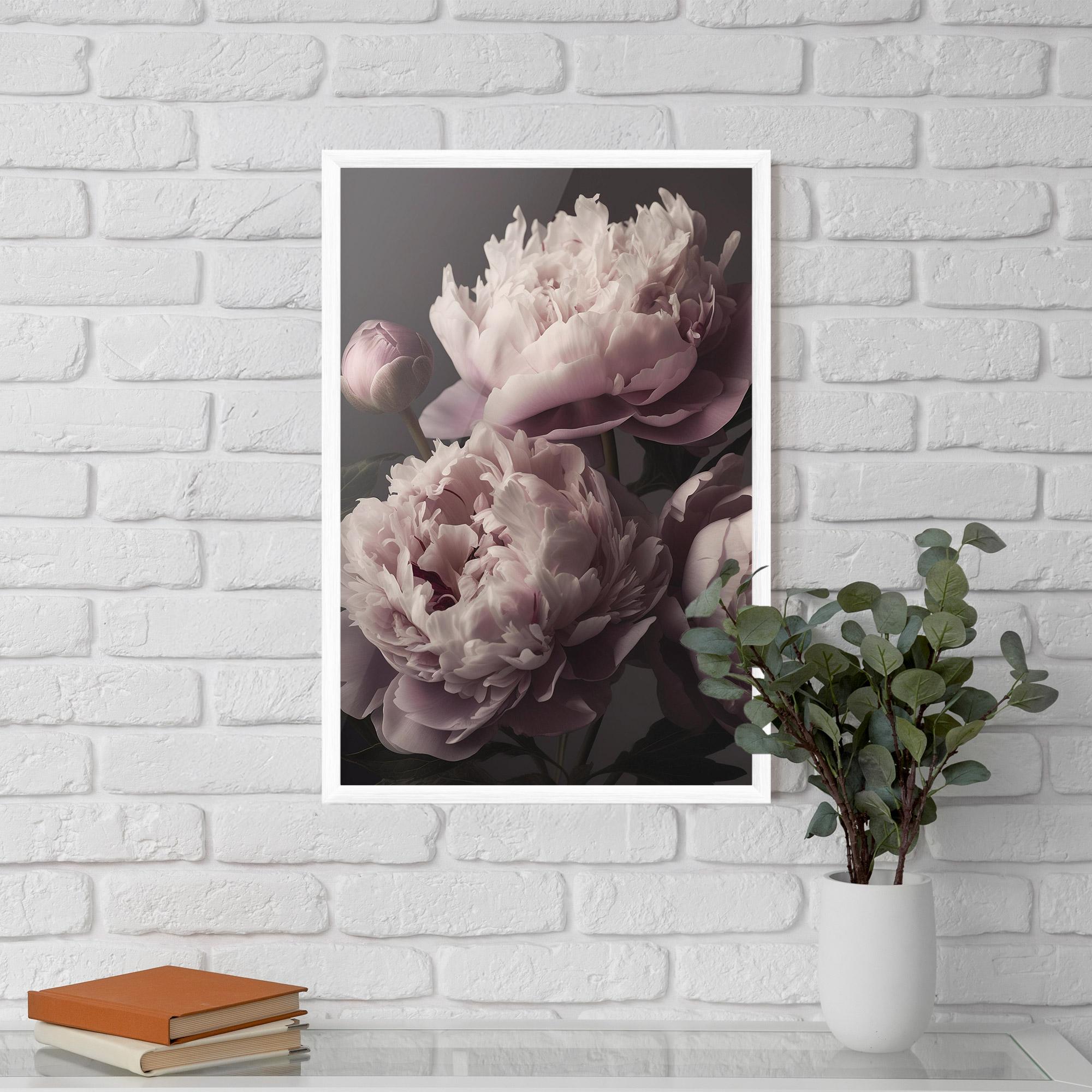 Poster Înrămat Grey Pastel Pink Peony mockup 5