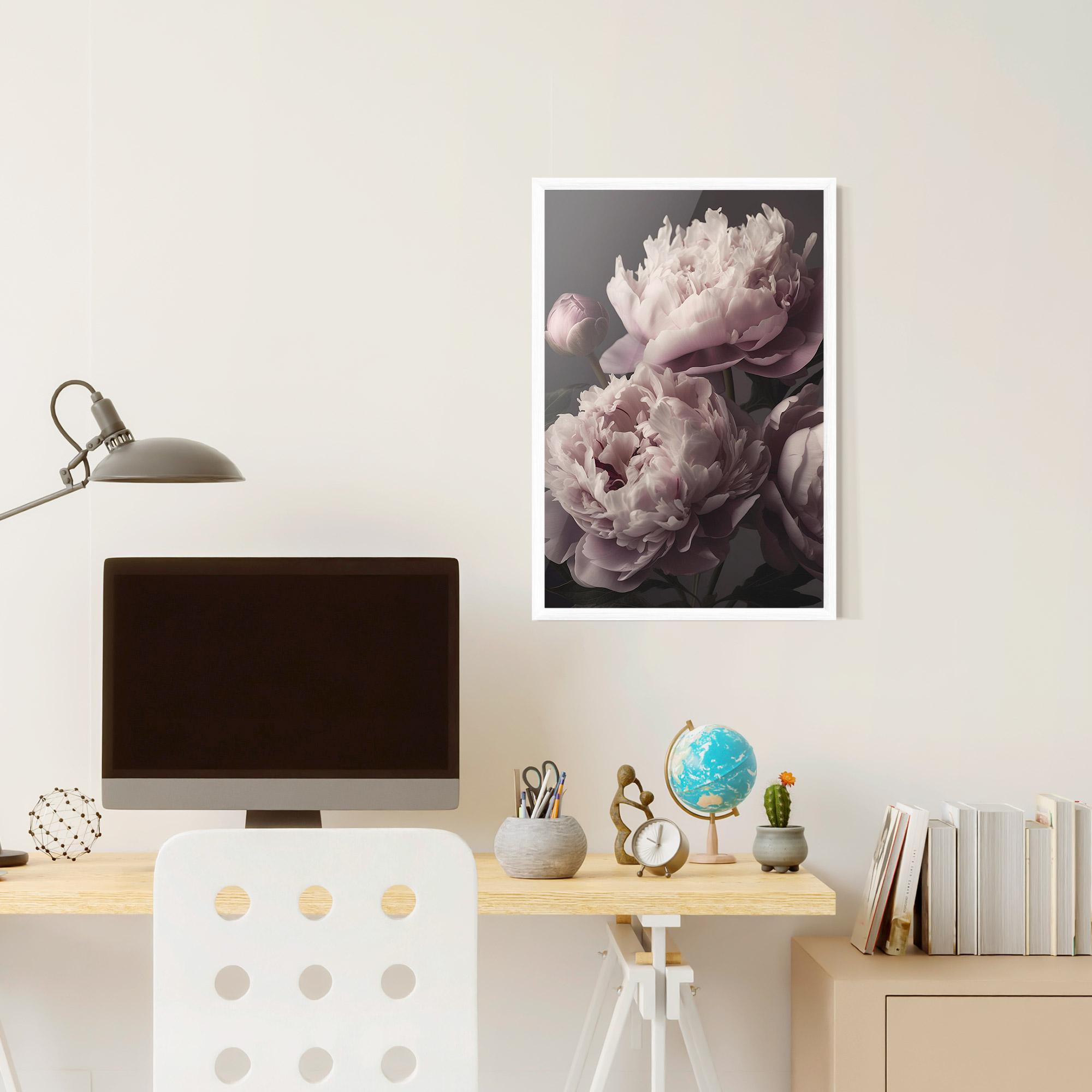 Poster Înrămat Grey Pastel Pink Peony mockup 6