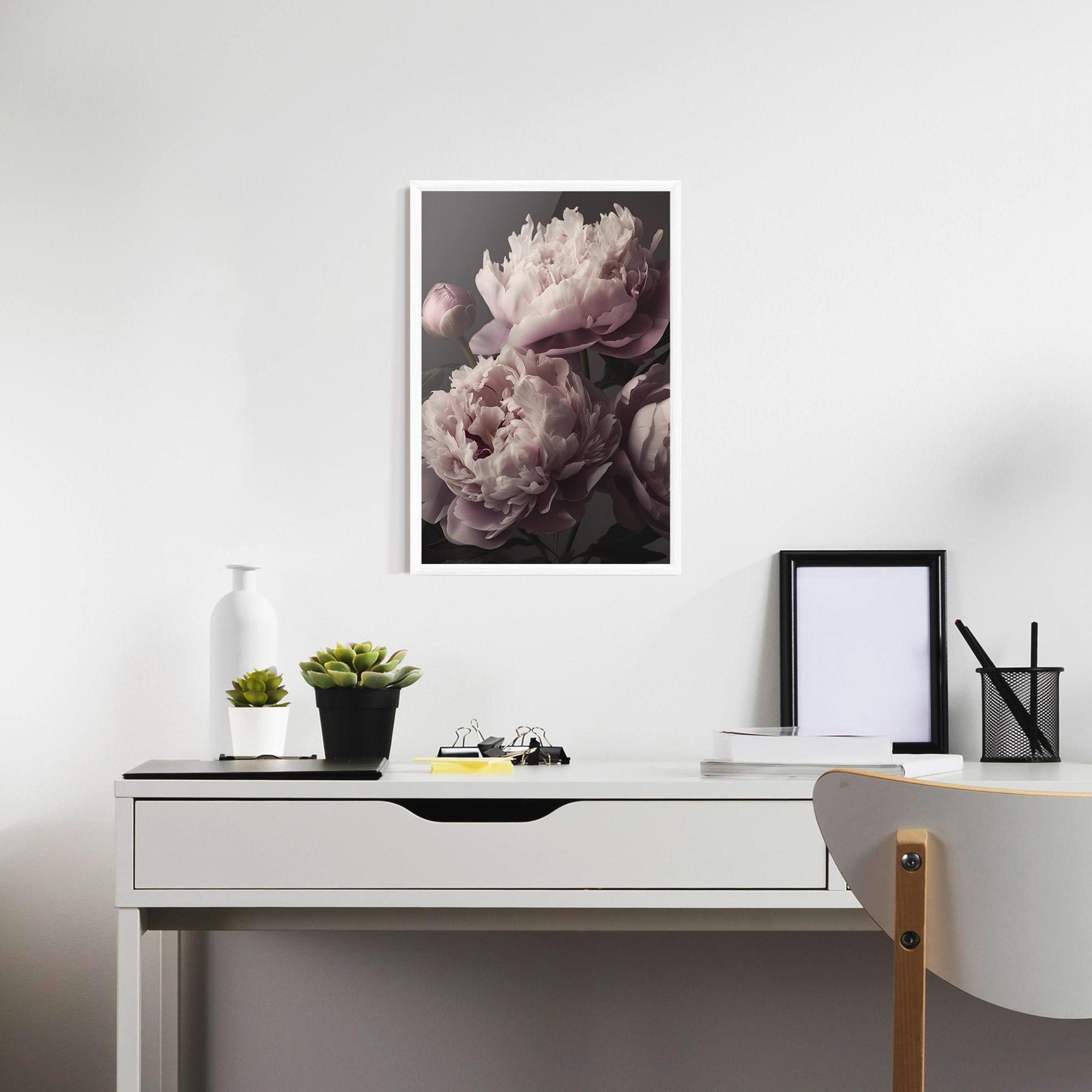 Poster Înrămat Grey Pastel Pink Peony mockup 7