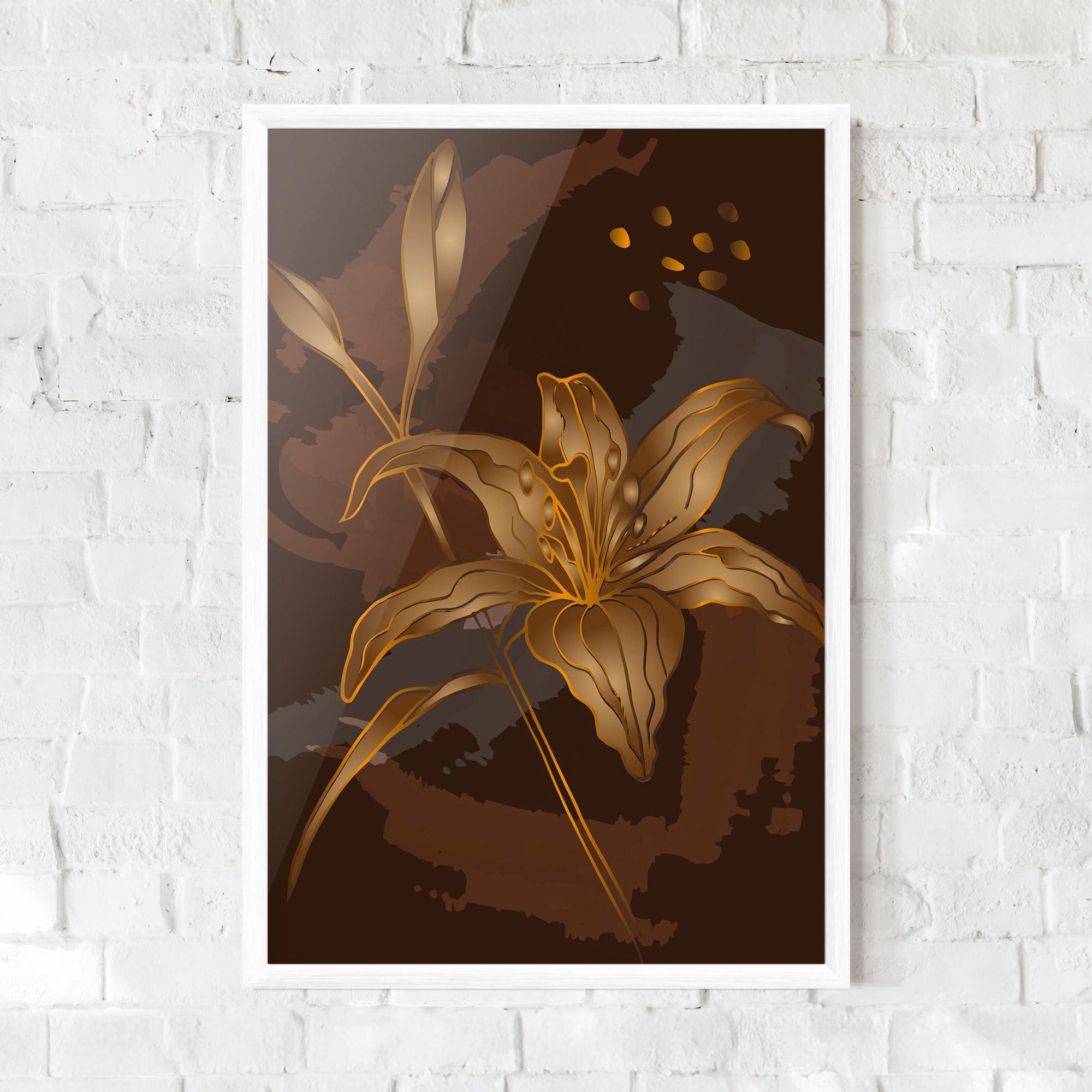 Poster Înrămat Gold Brown Lily mockup 0