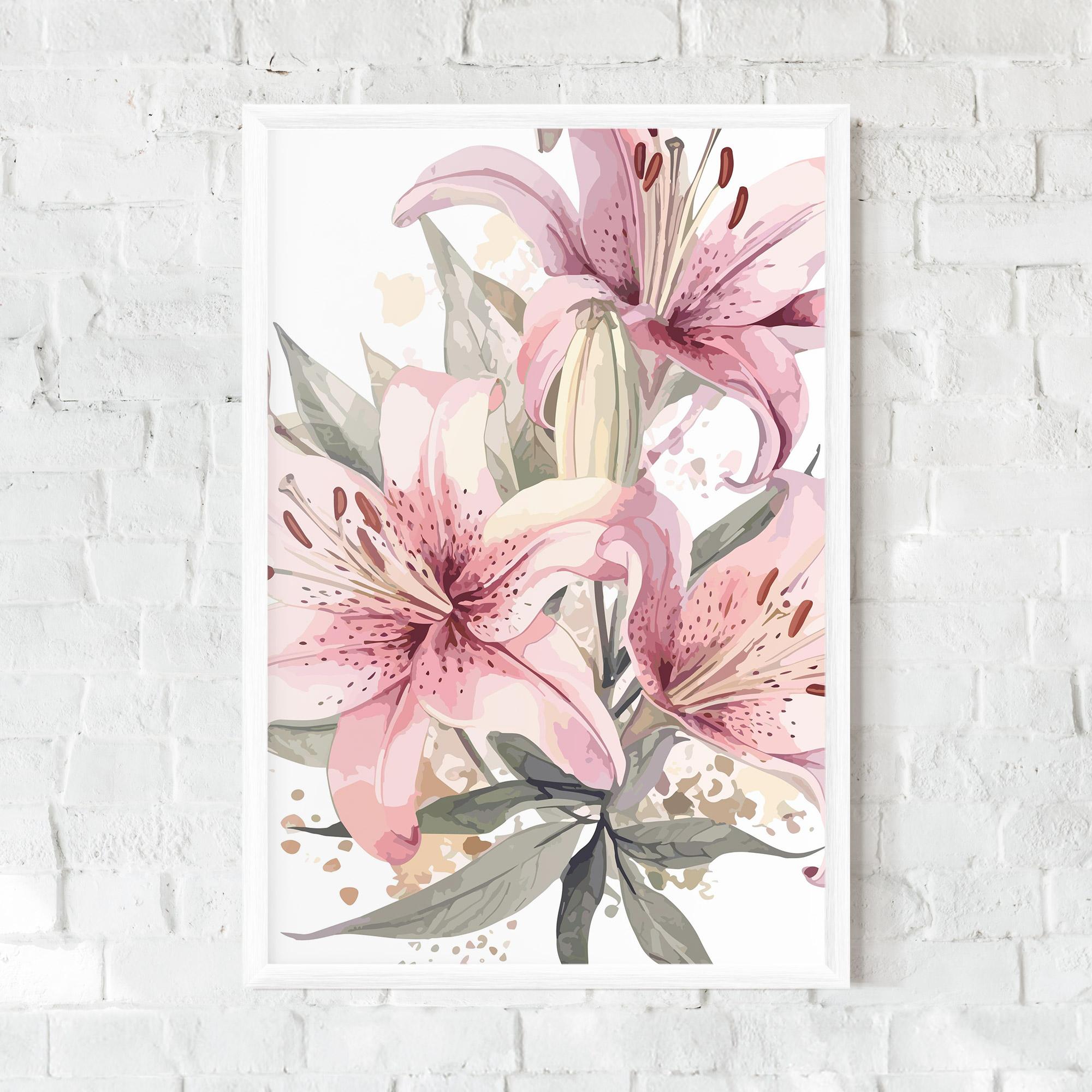 Poster Înrămat Light Pink Lily Art mockup 0