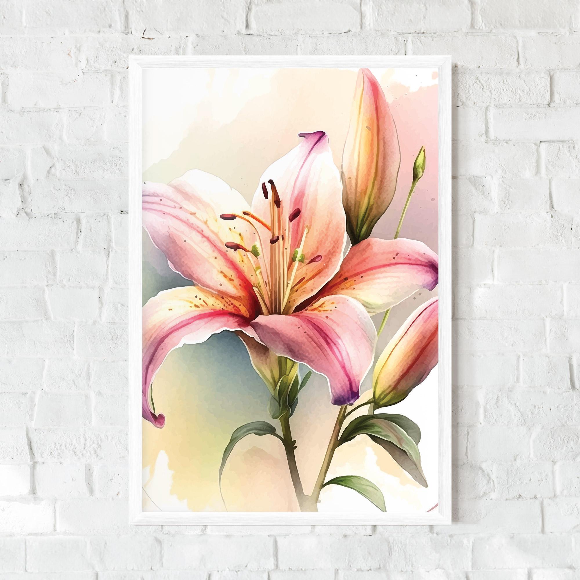 Poster Înrămat Pink Orange Lily mockup 0