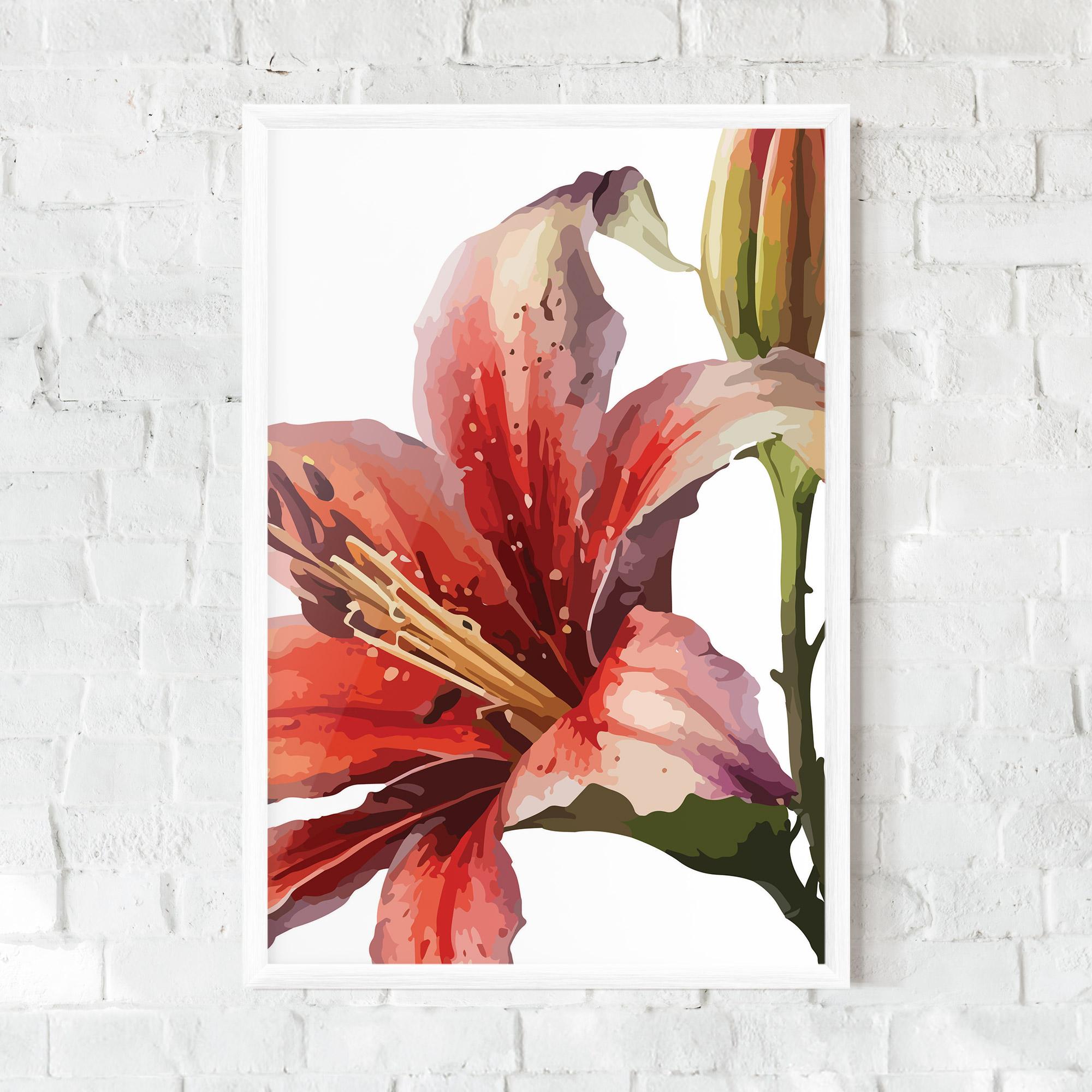 Poster Înrămat Pretty Red Purple Lily mockup 0