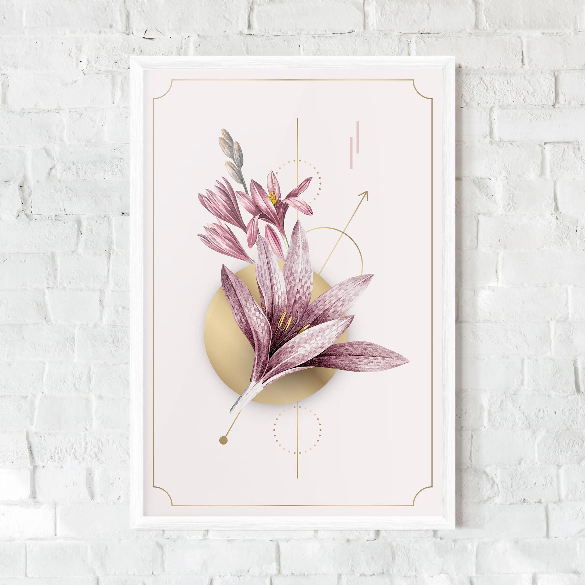 Poster Înrămat Purple Gold Lily mockup 0
