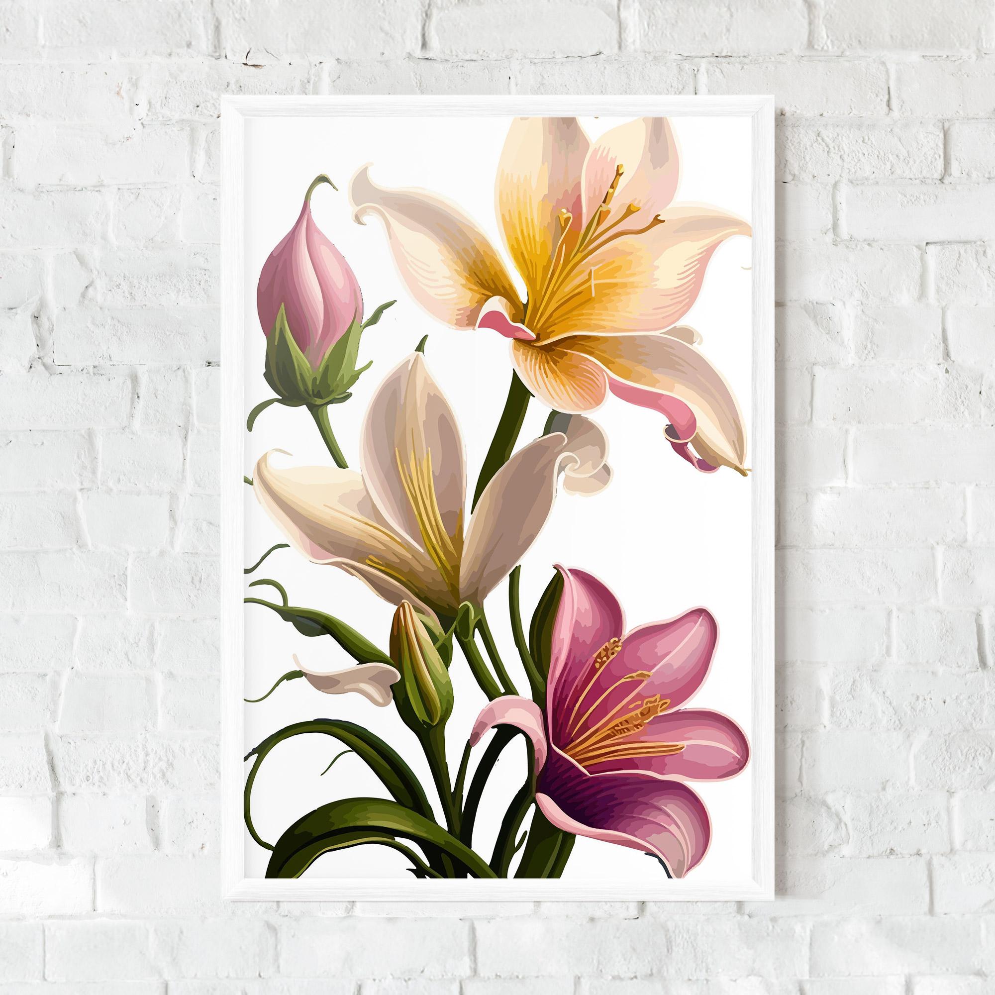 Poster Înrămat Purple White Lily mockup 0
