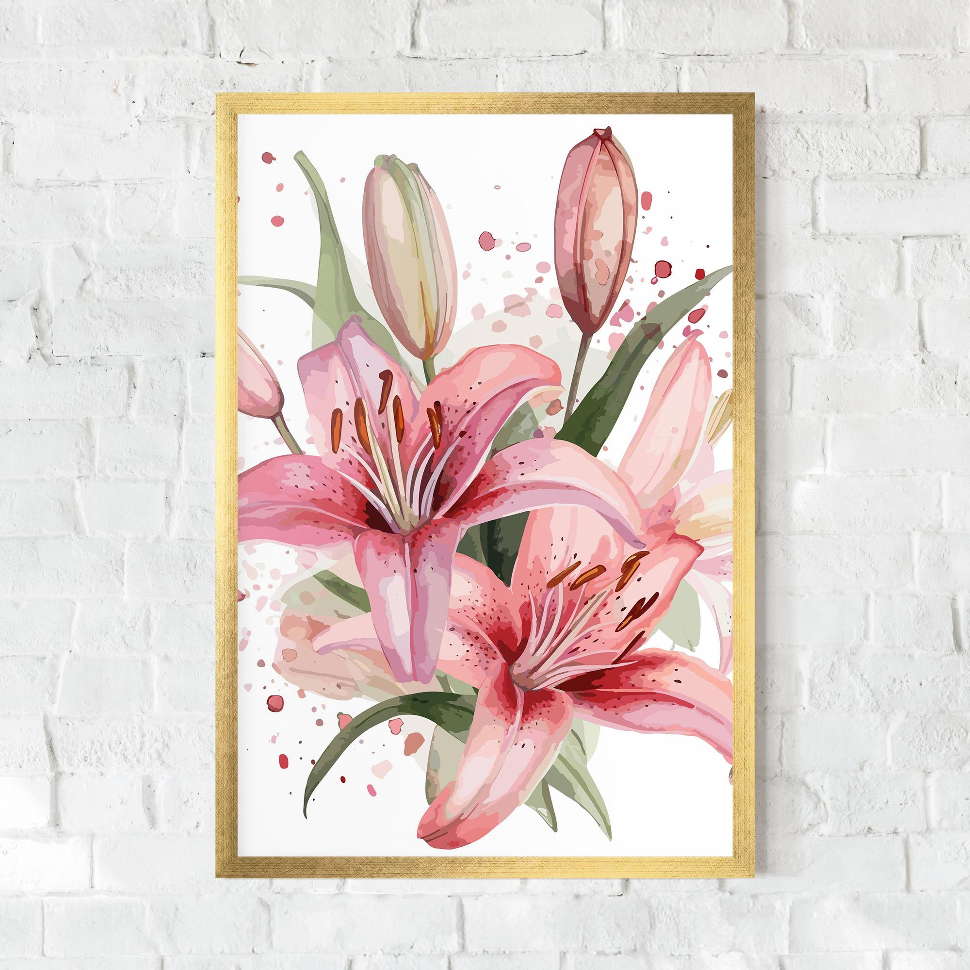 Poster Înrămat Beautiful Pink Lily mockup 0