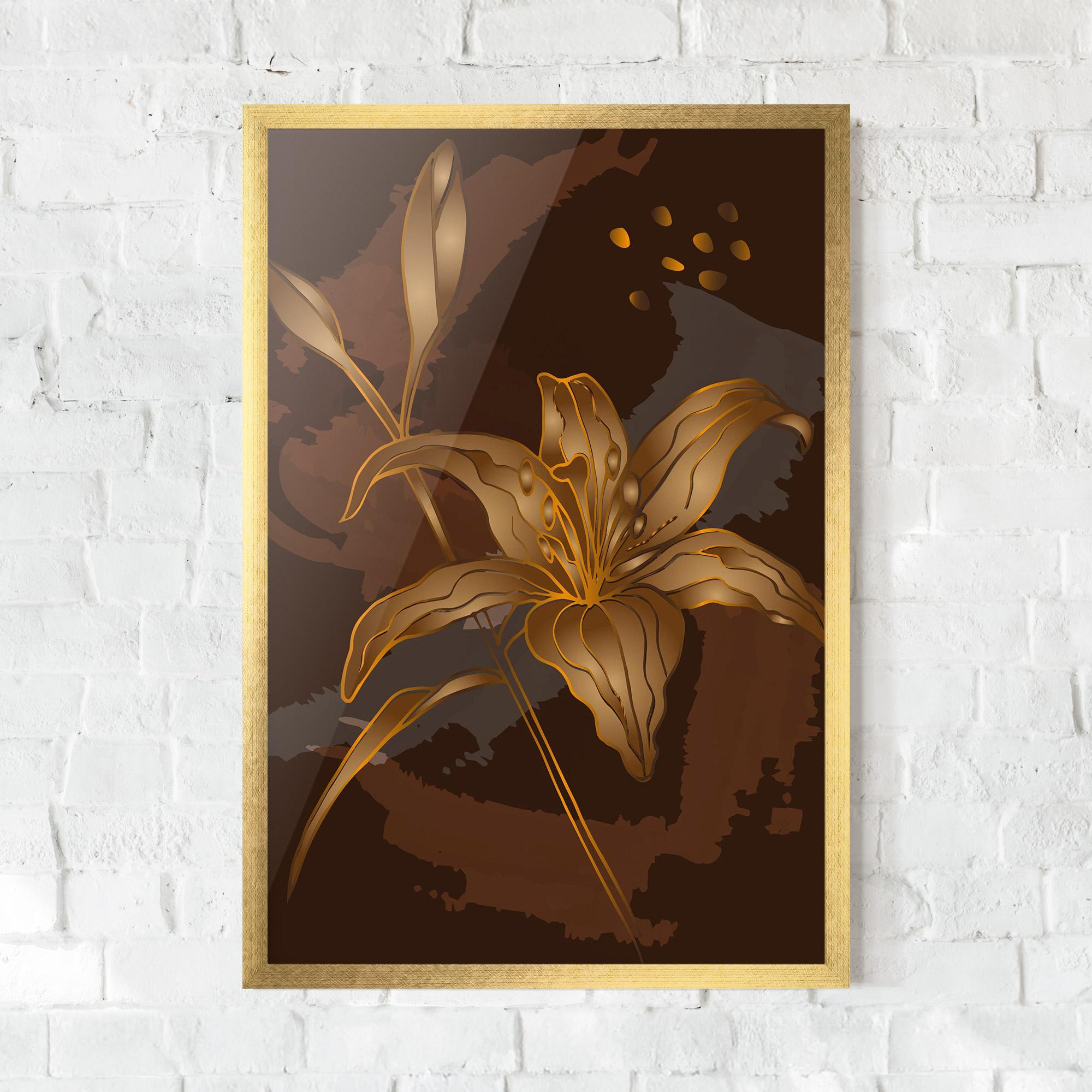 Poster Înrămat Gold Brown Lily mockup 0