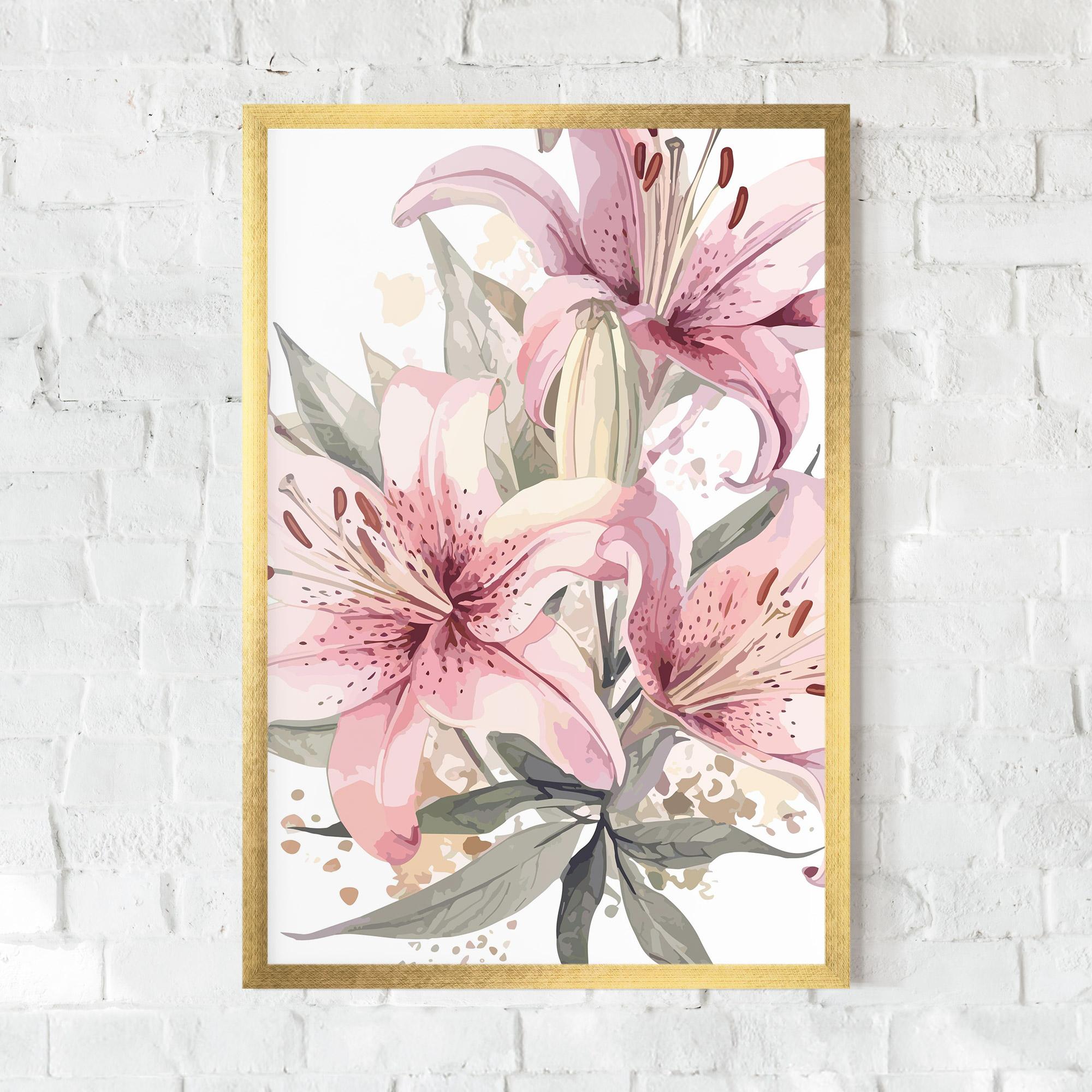 Poster Înrămat Light Pink Lily Art mockup 0