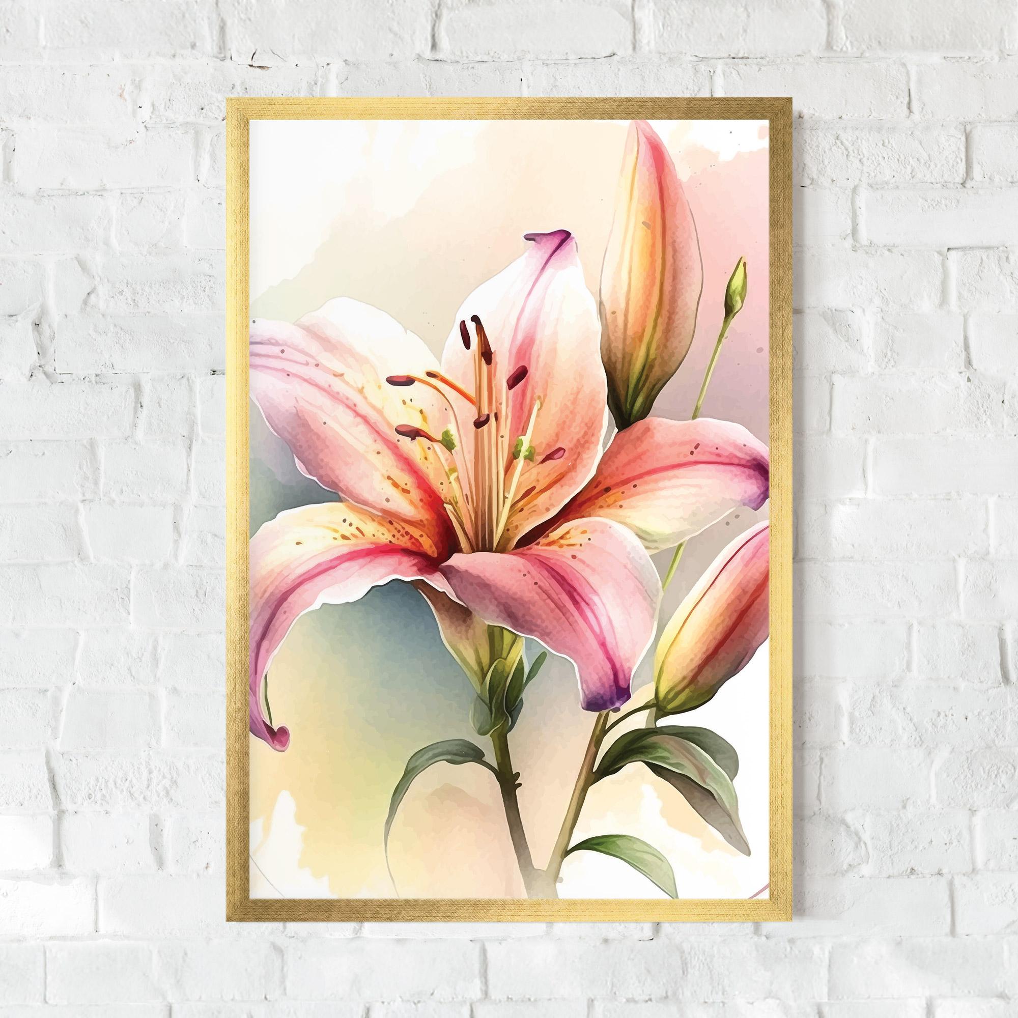 Poster Înrămat Pink Orange Lily mockup 0