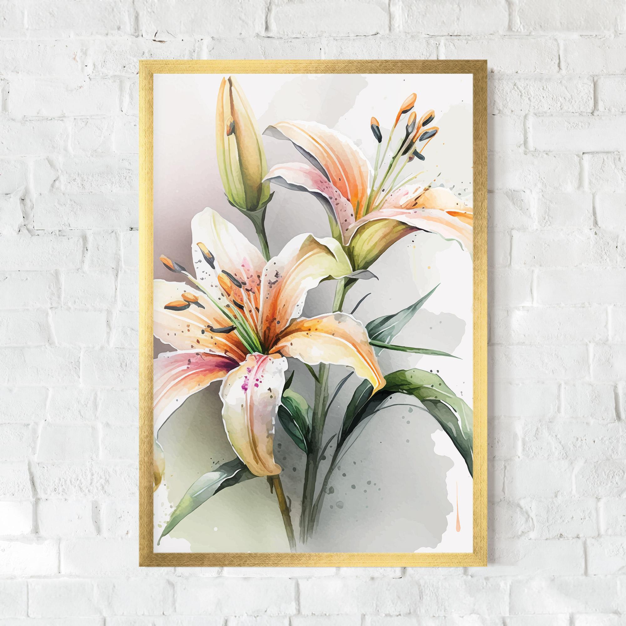 Poster Înrămat White Orange Lily mockup 0