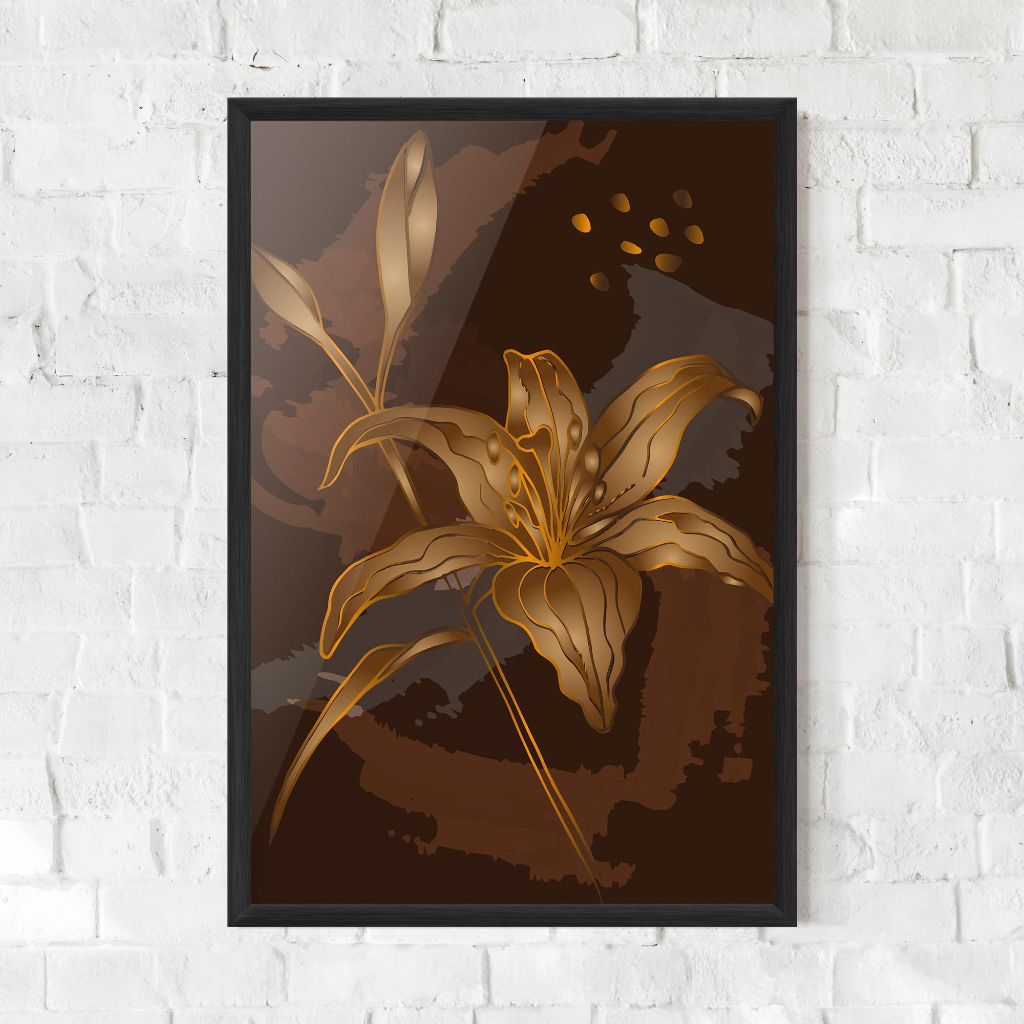 Poster Înrămat Gold Brown Lily mockup 0