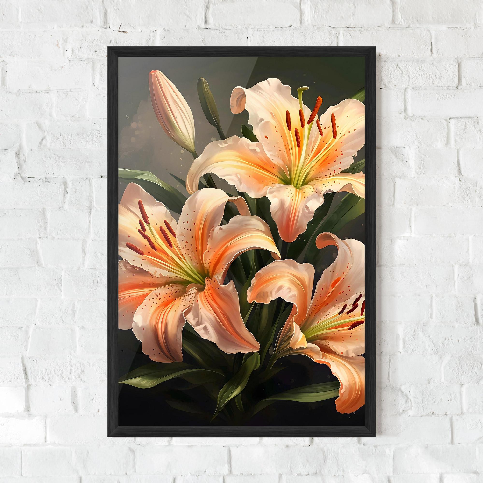 Poster Înrămat Light Orange Lily mockup 0
