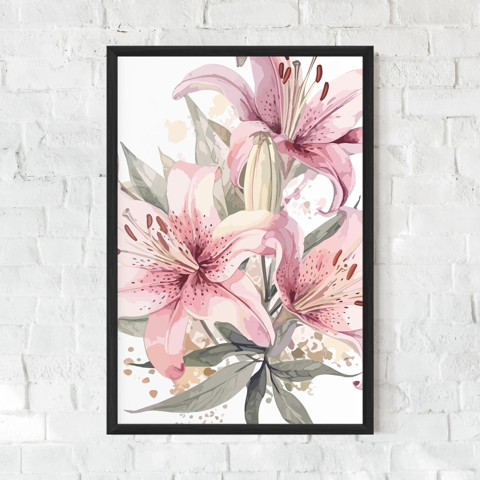 Poster Înrămat Light Pink Lily Art mockup 0