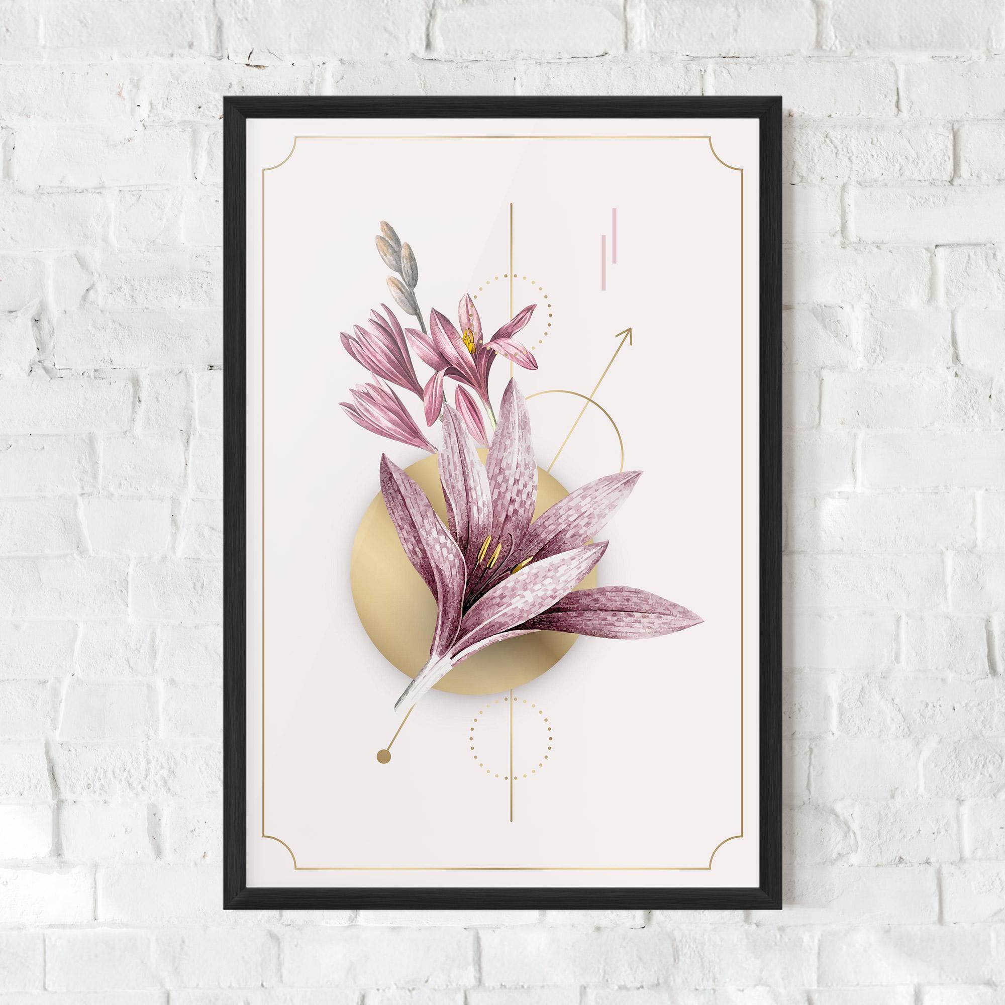 Poster Înrămat Purple Gold Lily mockup 0
