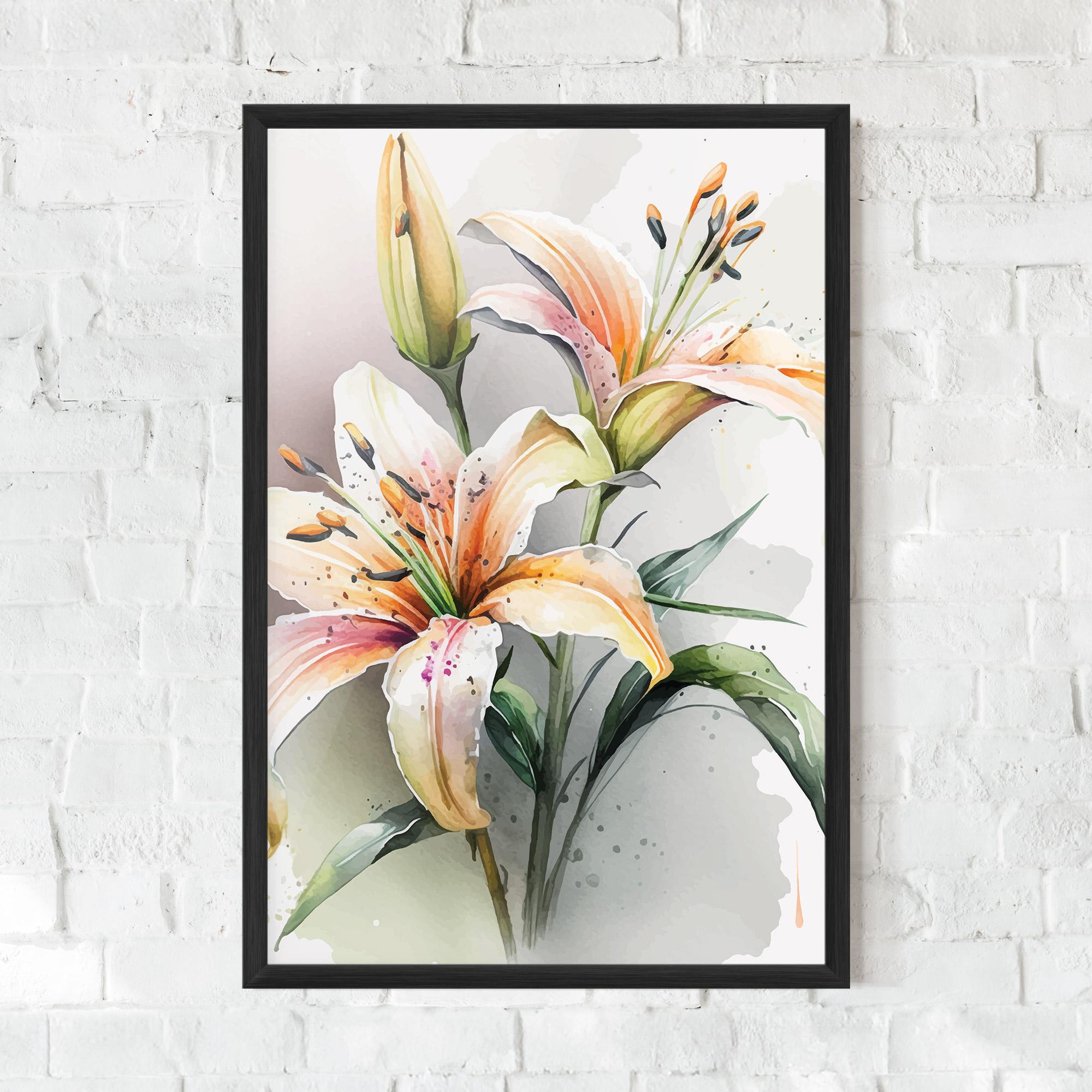 Poster Înrămat White Orange Lily mockup 0