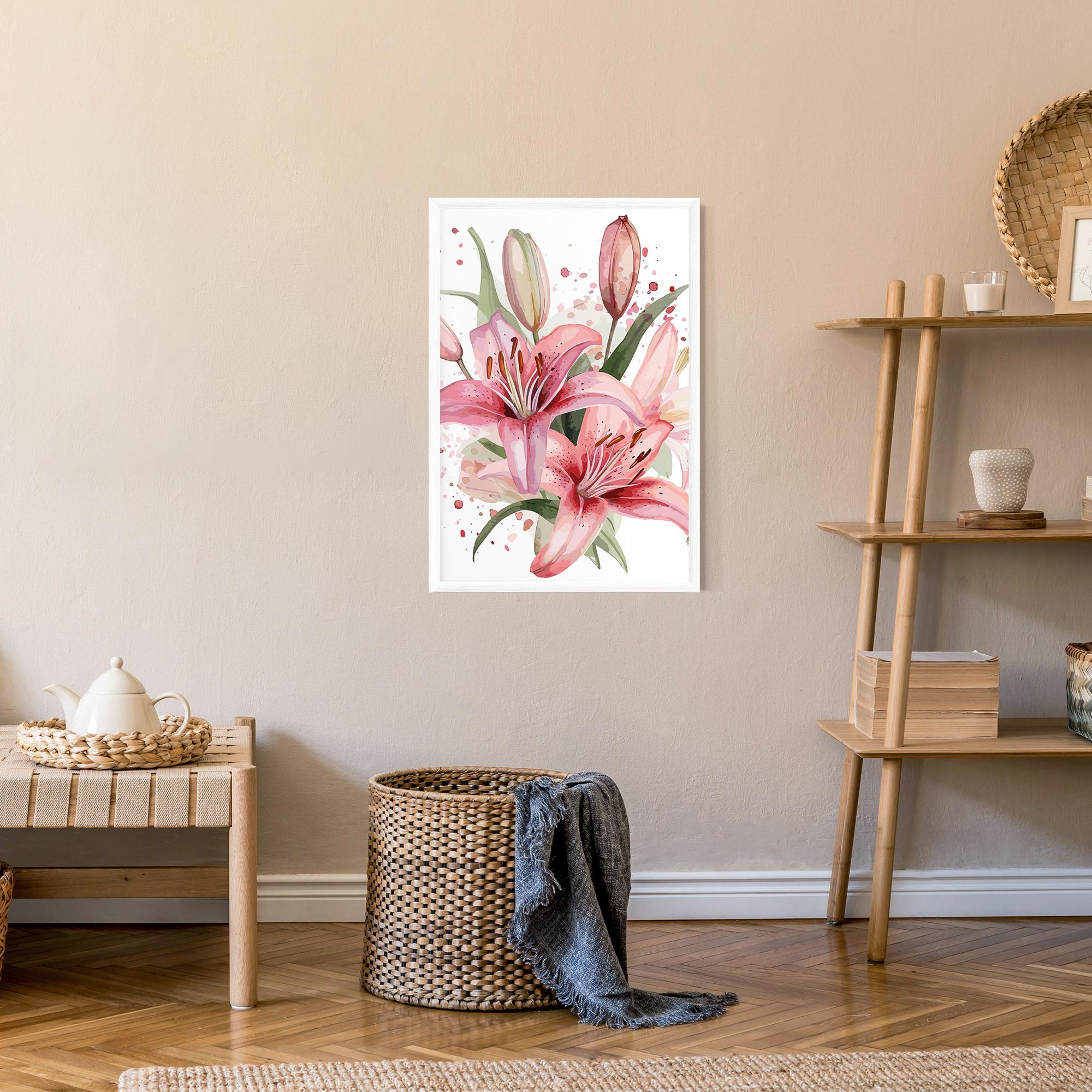 Poster Înrămat Beautiful Pink Lily mockup 9