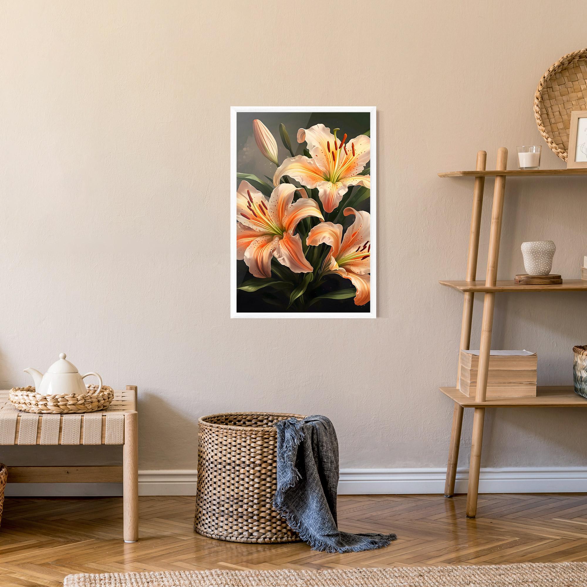Poster Înrămat Light Orange Lily mockup 9
