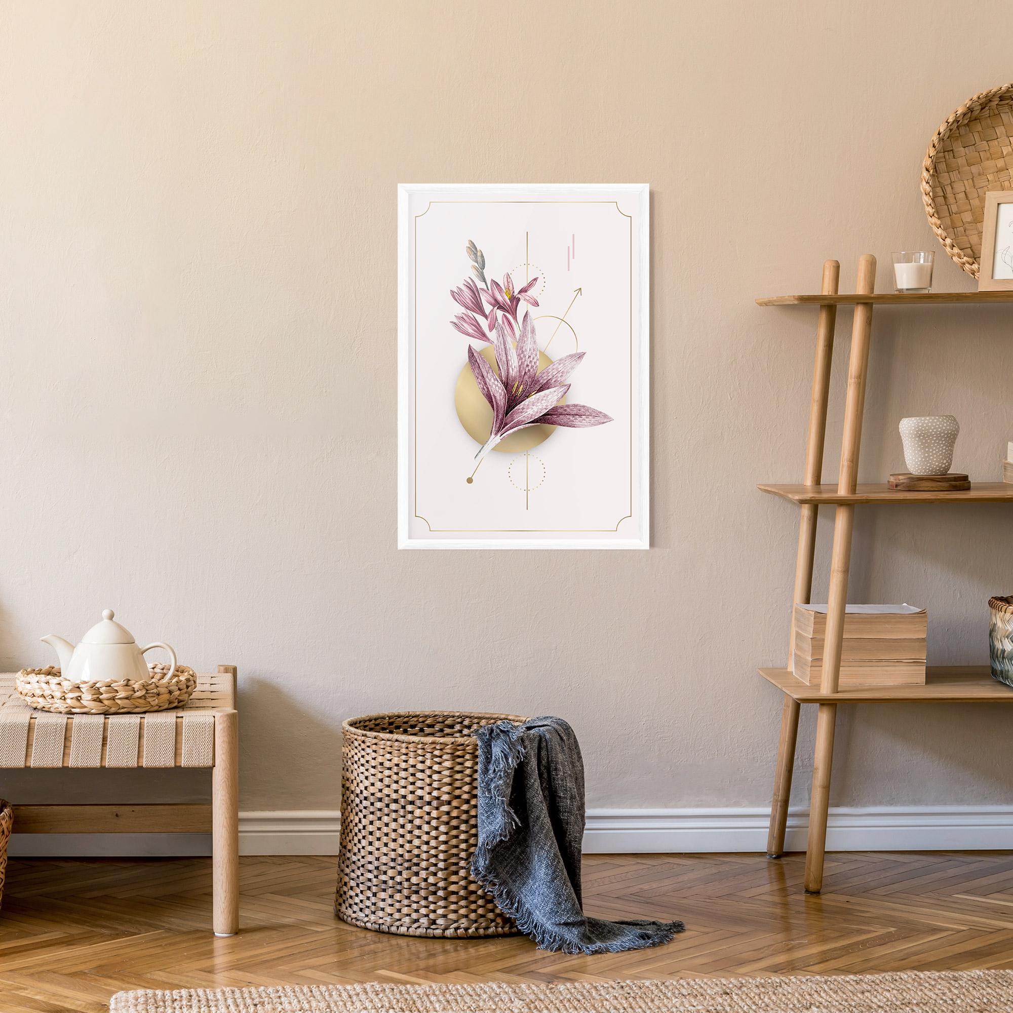 Poster Înrămat Purple Gold Lily mockup 9