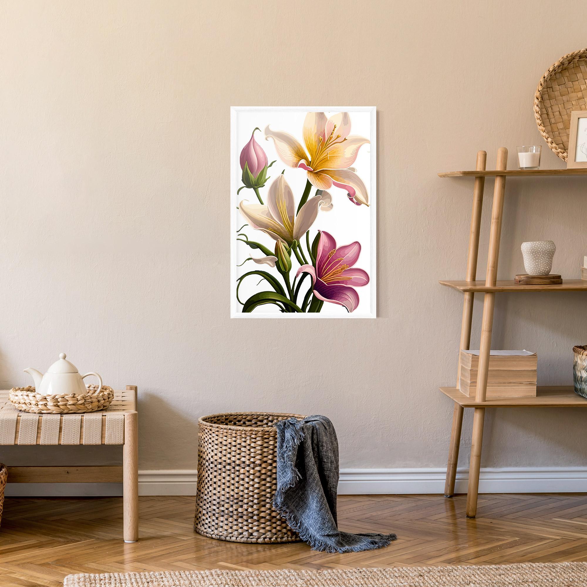Poster Înrămat Purple White Lily mockup 9