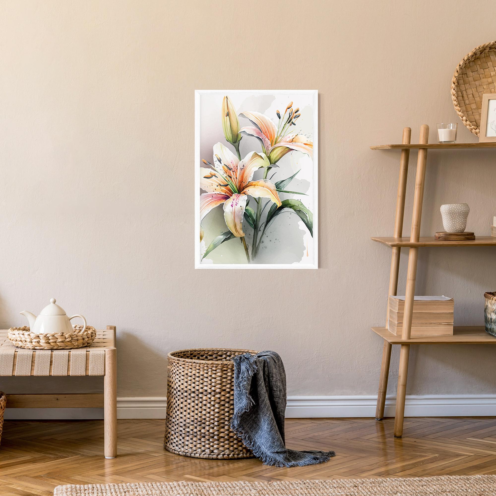 Poster Înrămat White Orange Lily mockup 9
