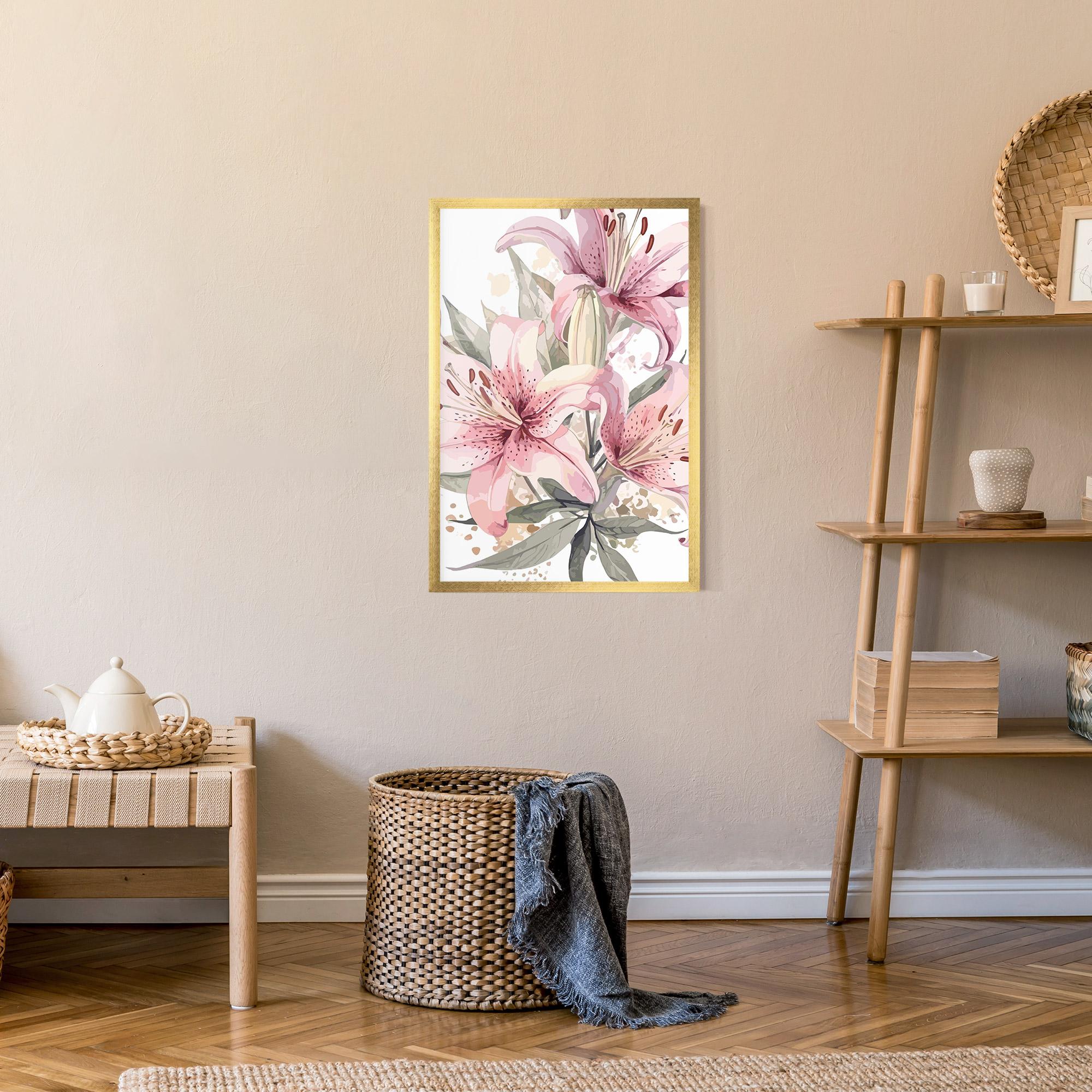 Poster Înrămat Light Pink Lily Art mockup 9