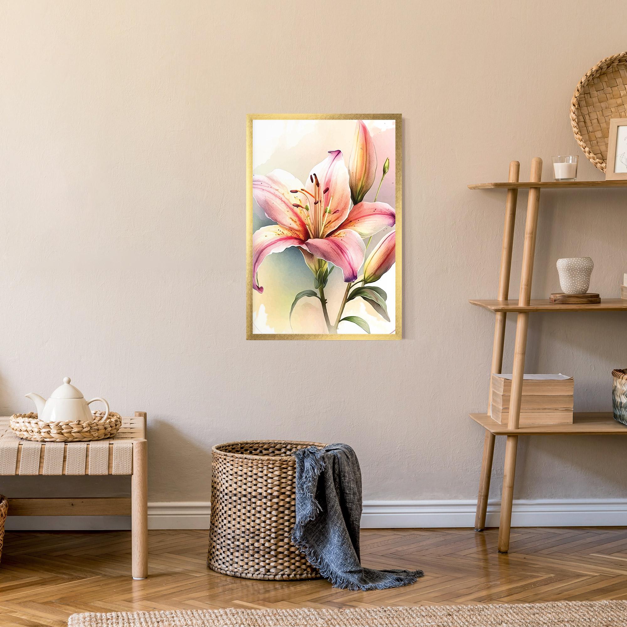 Poster Înrămat Pink Orange Lily mockup 9
