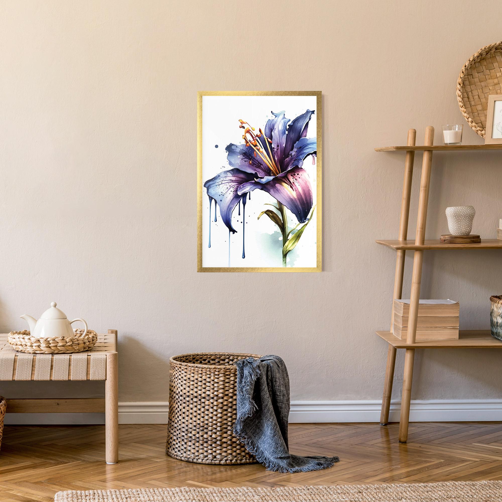 Poster Înrămat Purple Orange Lily mockup 9