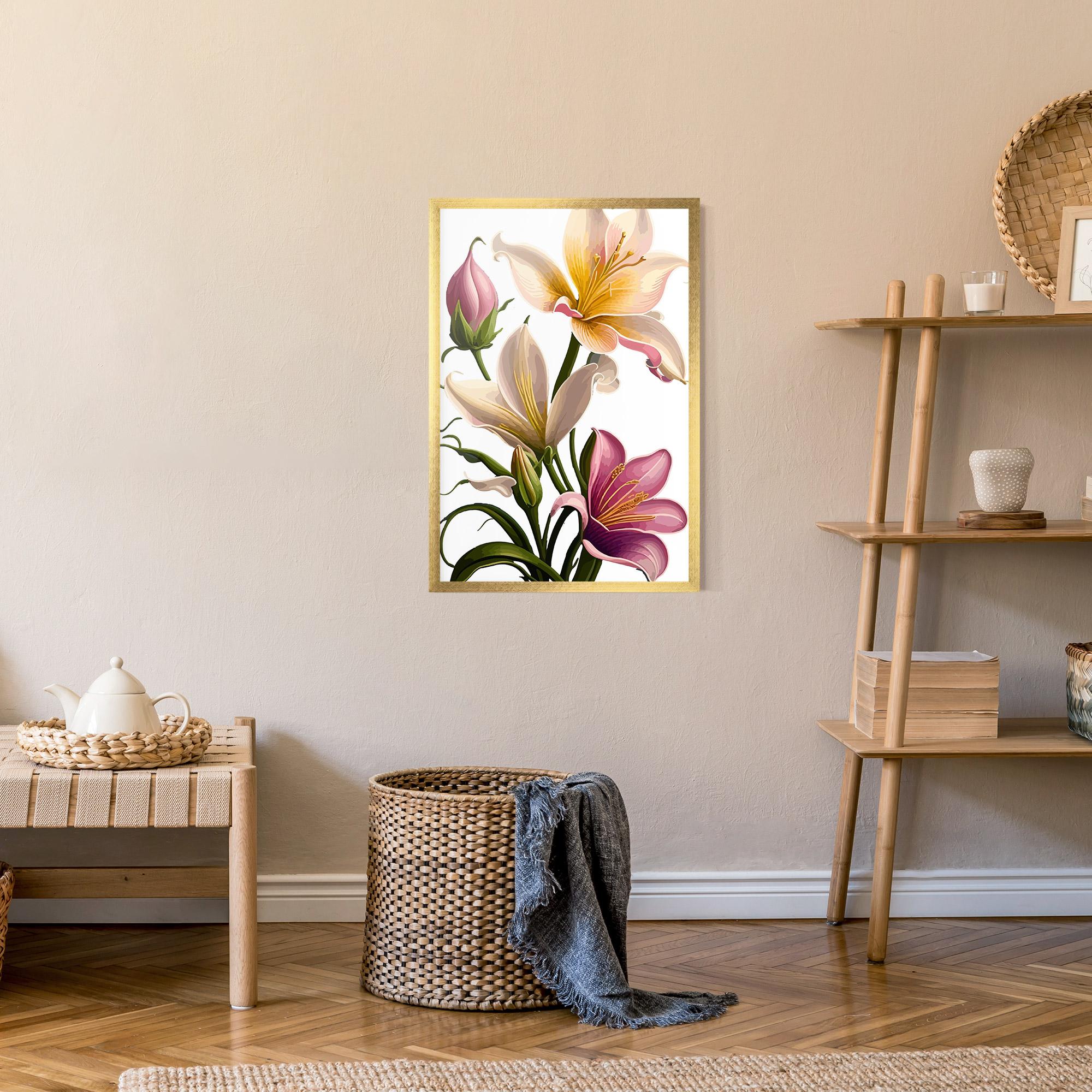 Poster Înrămat Purple White Lily mockup 9