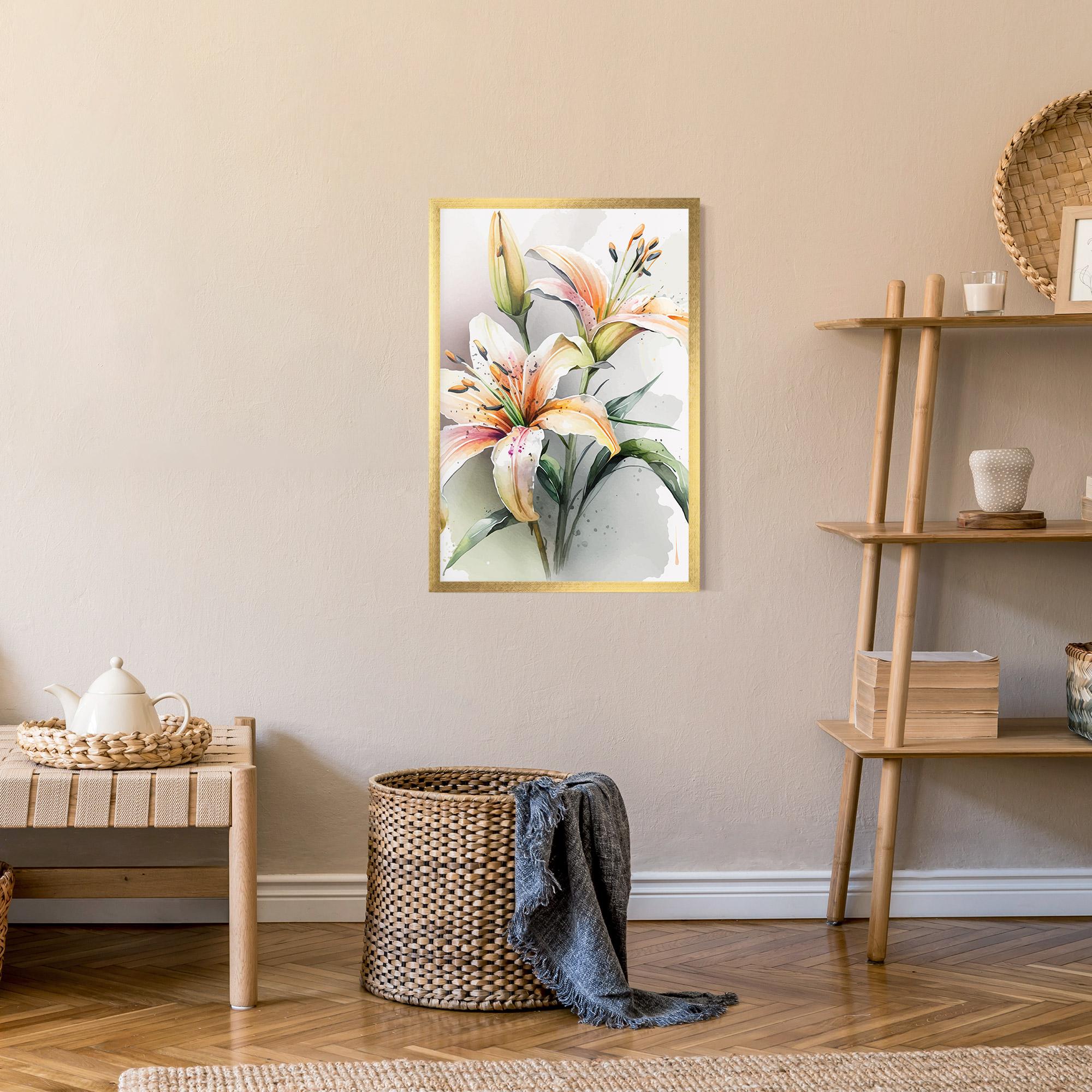 Poster Înrămat White Orange Lily mockup 9