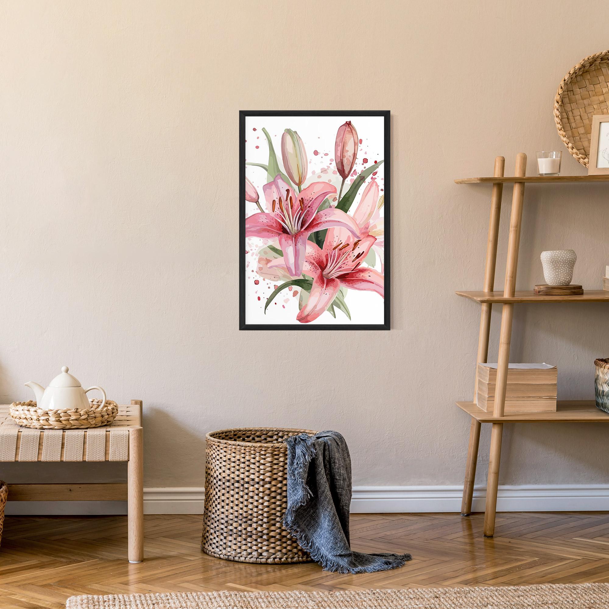 Poster Înrămat Beautiful Pink Lily mockup 9